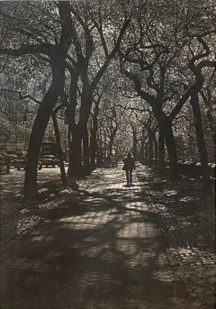 Follow (73/100), mezzotint of New York sidewalk by Art Werger