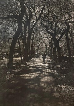 Follow, mezzotint of New York sidewalk by Art Werger