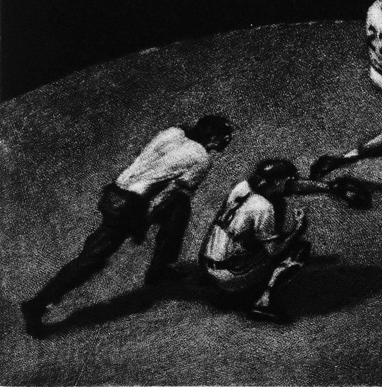 Swing (The swing of the bat from #27 a right handed hitter. Play Baseball! - American Modern Print by Art Werger