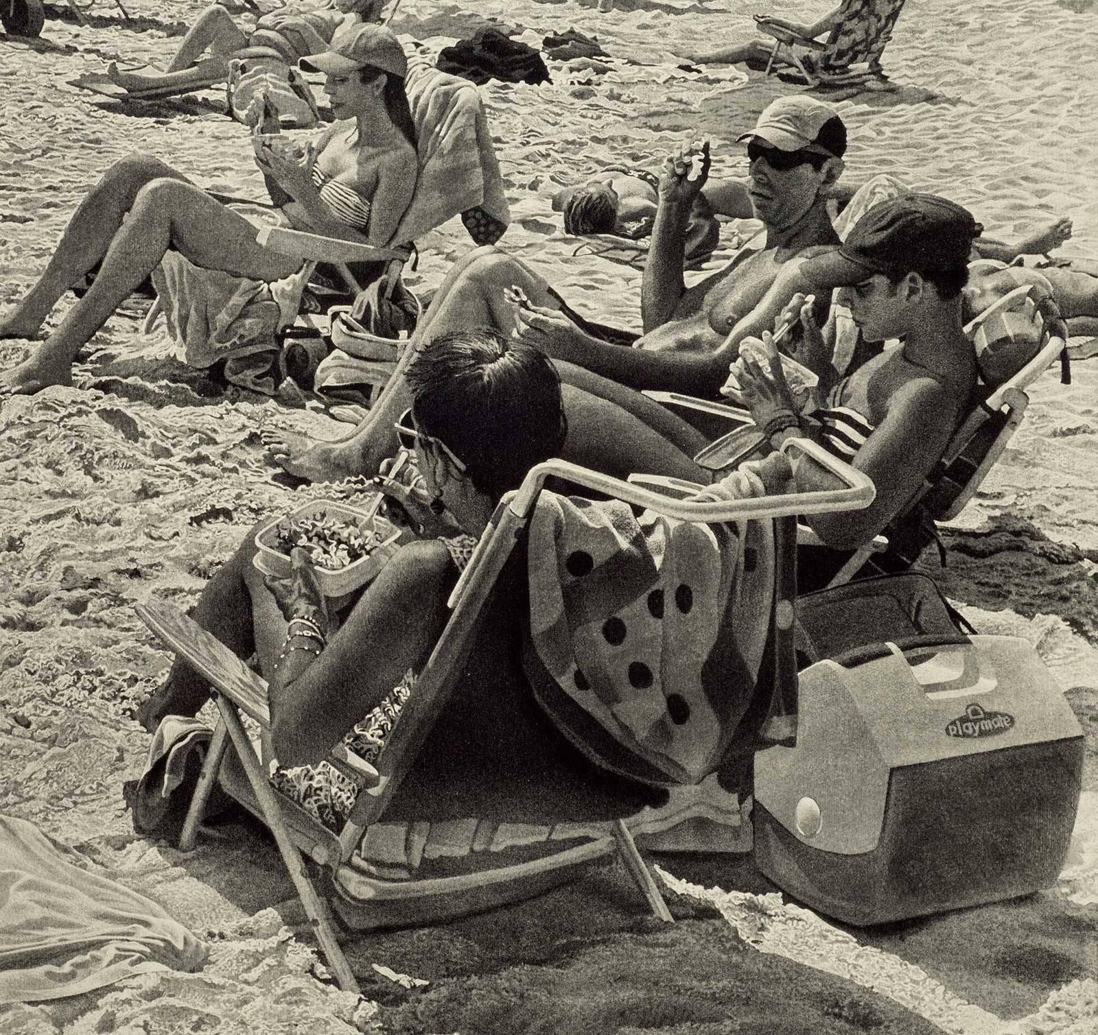 Tidal Shift #6 (The beach people in Montauk, New York) - Print by Art Werger