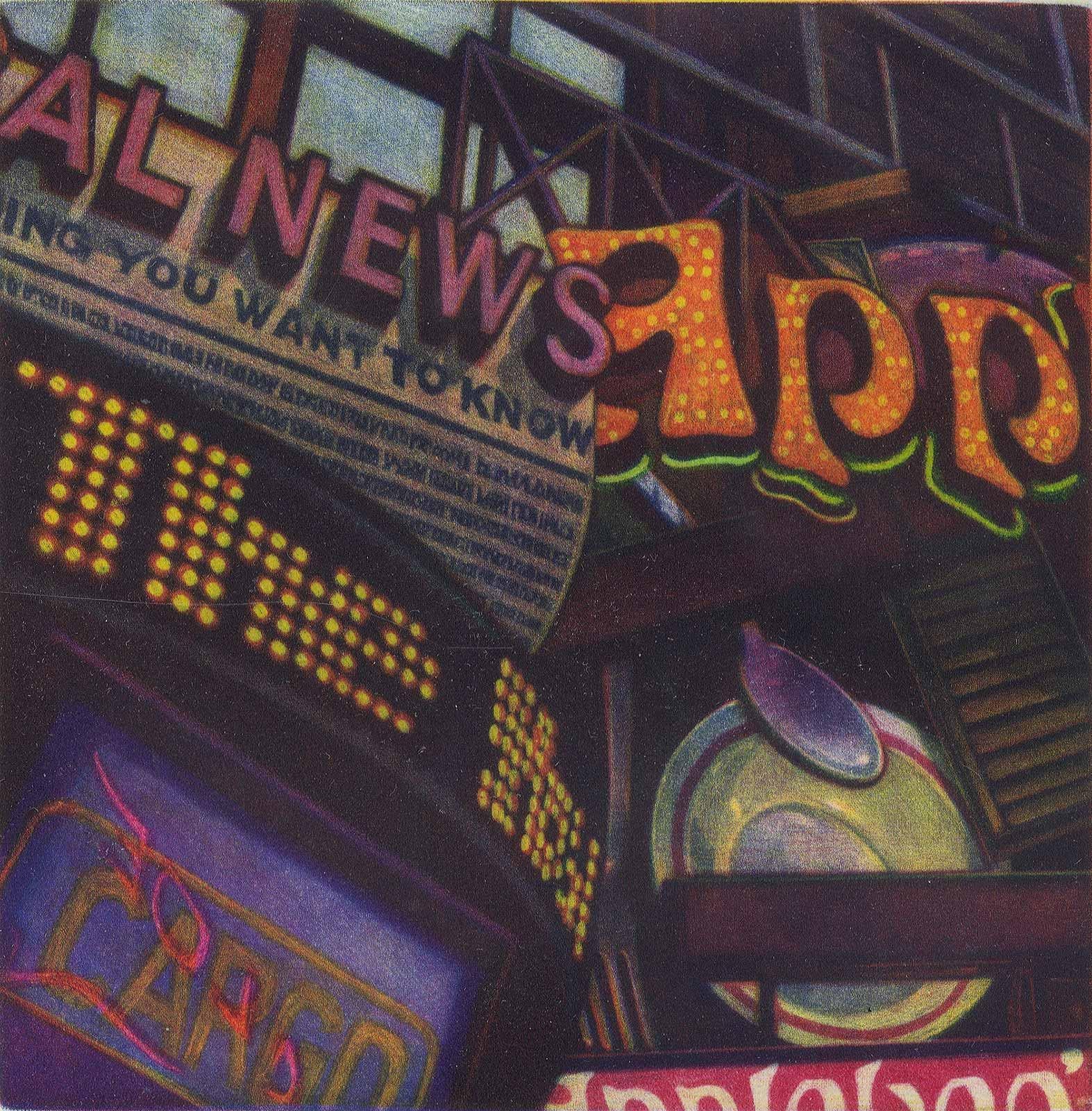 Art Werger Landscape Print - Times Square I (the neon signs in Manhattan's Times Square)