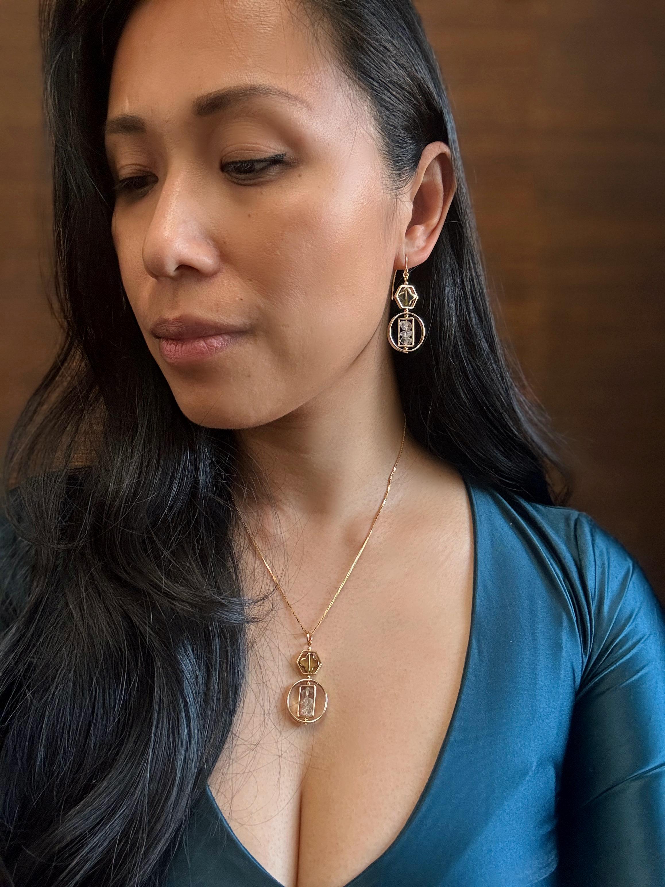 Contemporaneo Orecchini con pietre preziose Art x Herkimer in vendita