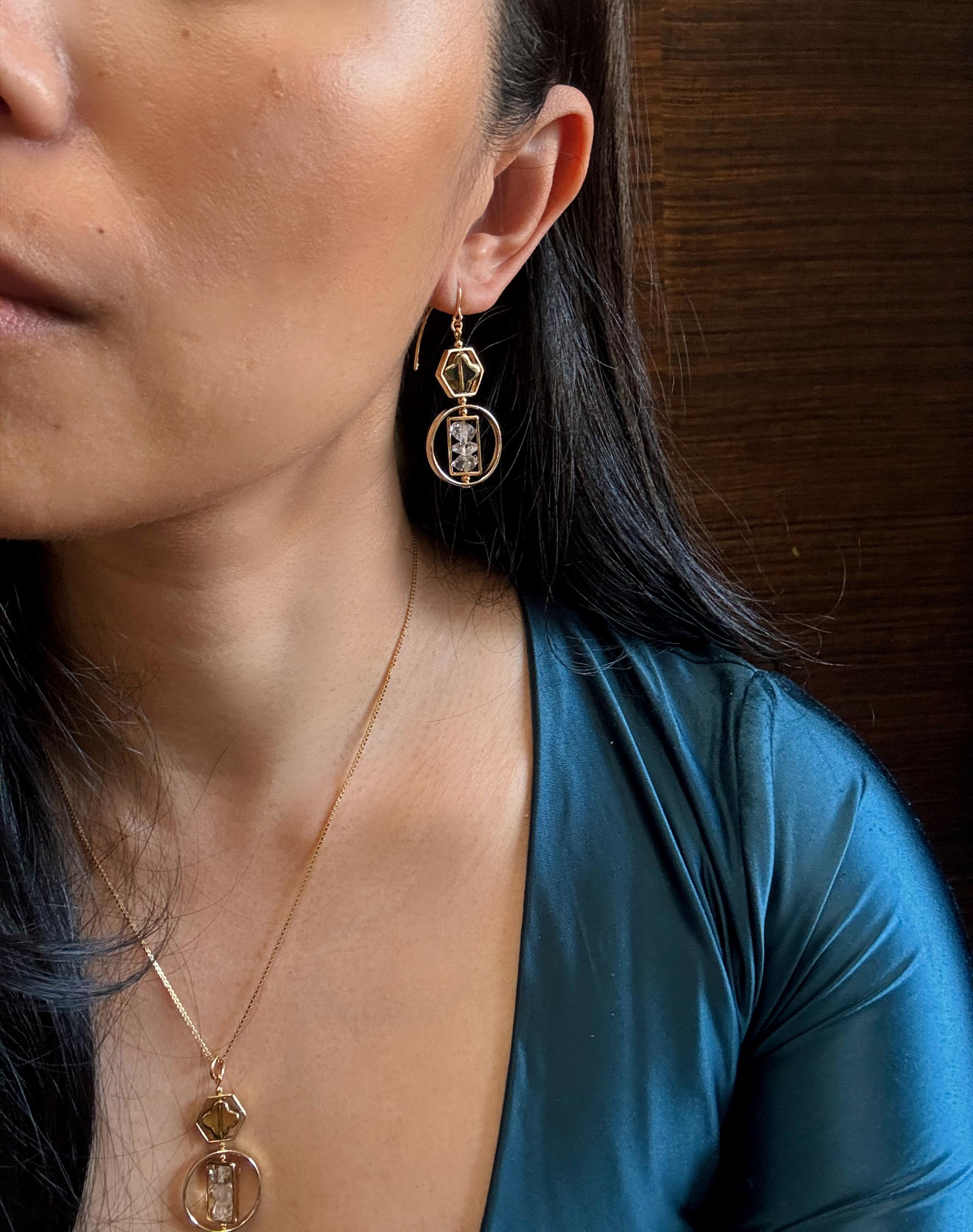 Perlina Orecchini con pietre preziose Art x Herkimer in vendita