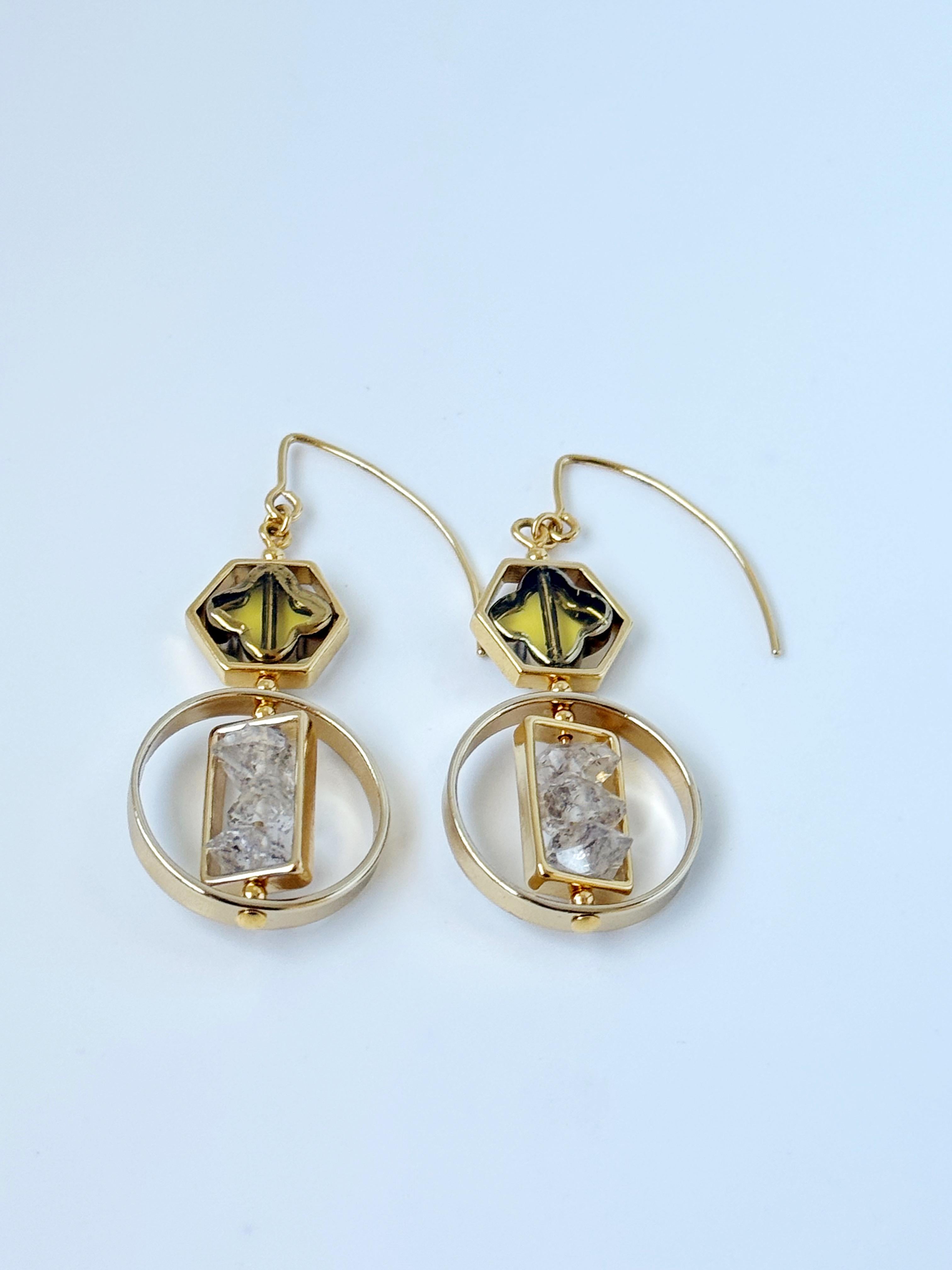 Orecchini con pietre preziose Art x Herkimer In condizioni Nuovo in vendita a Monrovia, CA