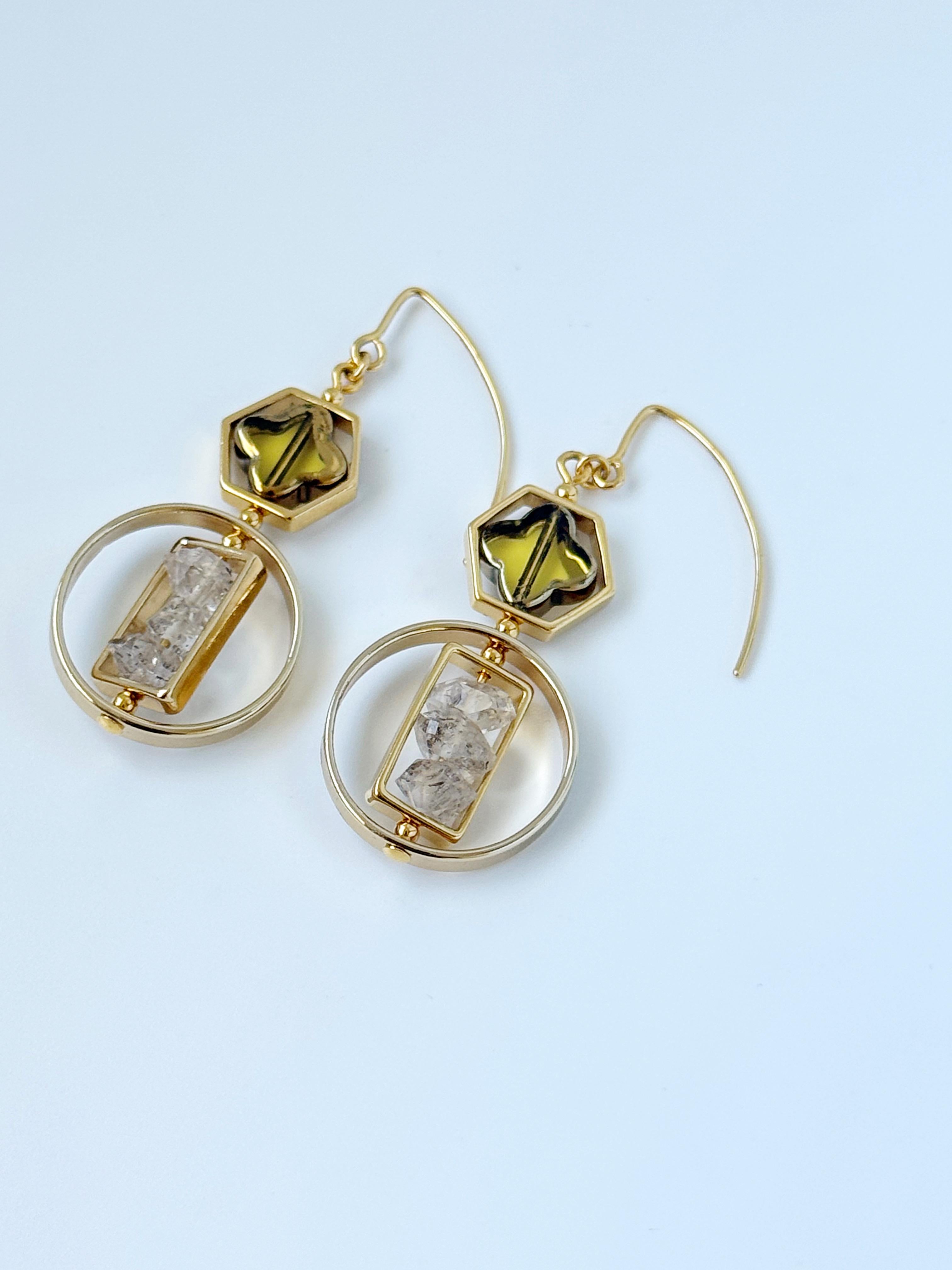 Orecchini con pietre preziose Art x Herkimer in vendita 1