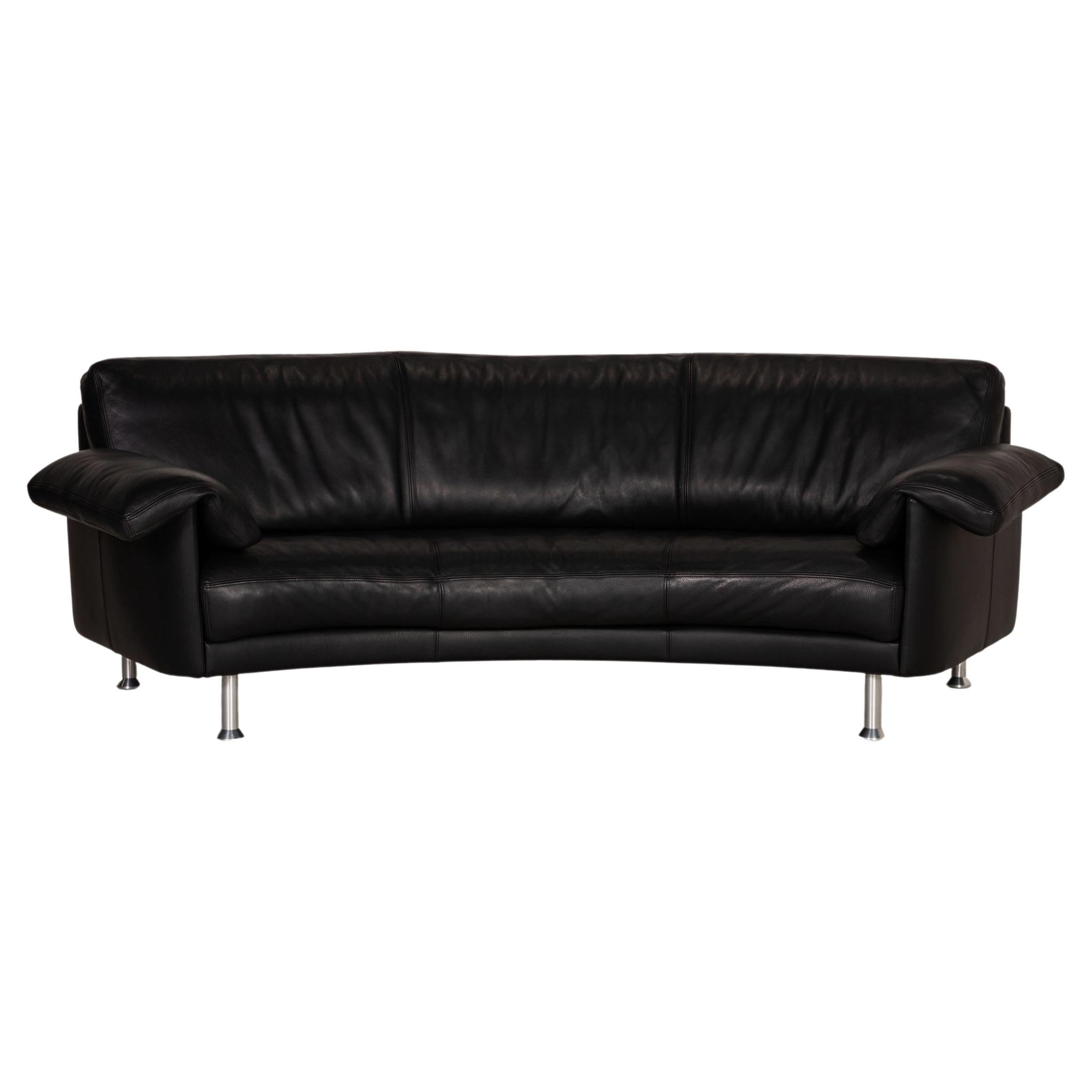 1960's black leather chesterfield sofa couch at 1stDibs