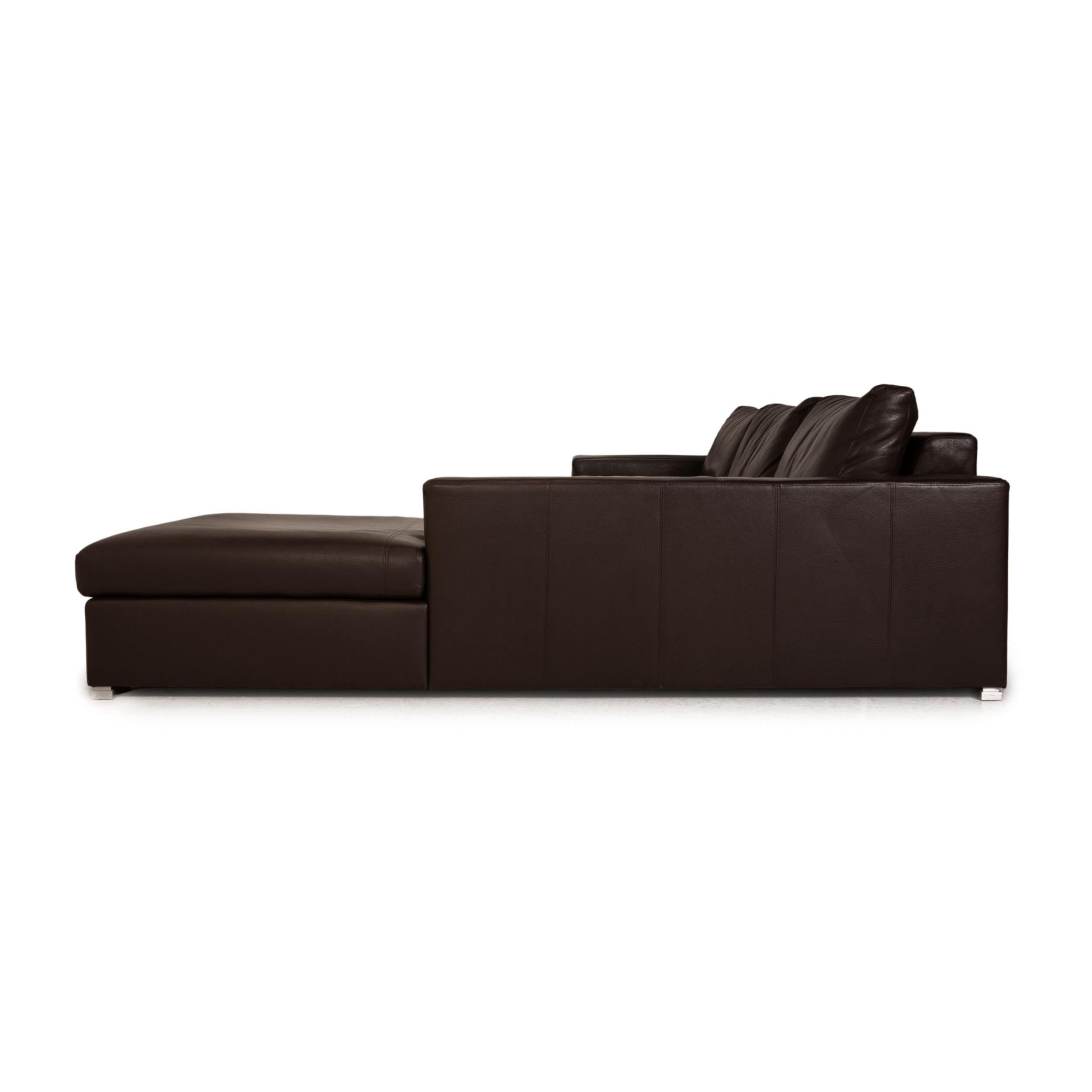 Artanova Leather Sofa Brown Corner Sofa Couch 4
