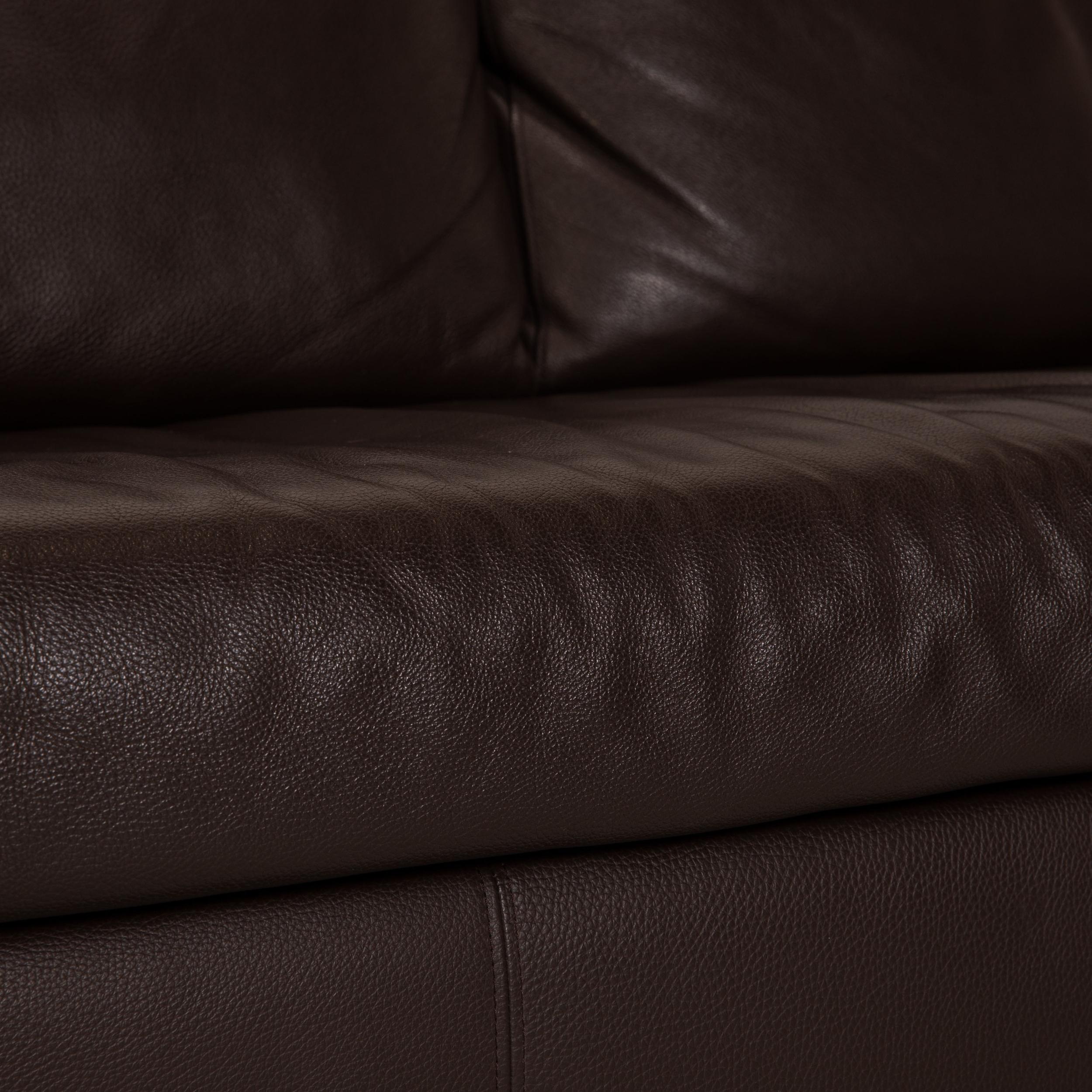 Modern Artanova Leather Sofa Brown Corner Sofa Couch