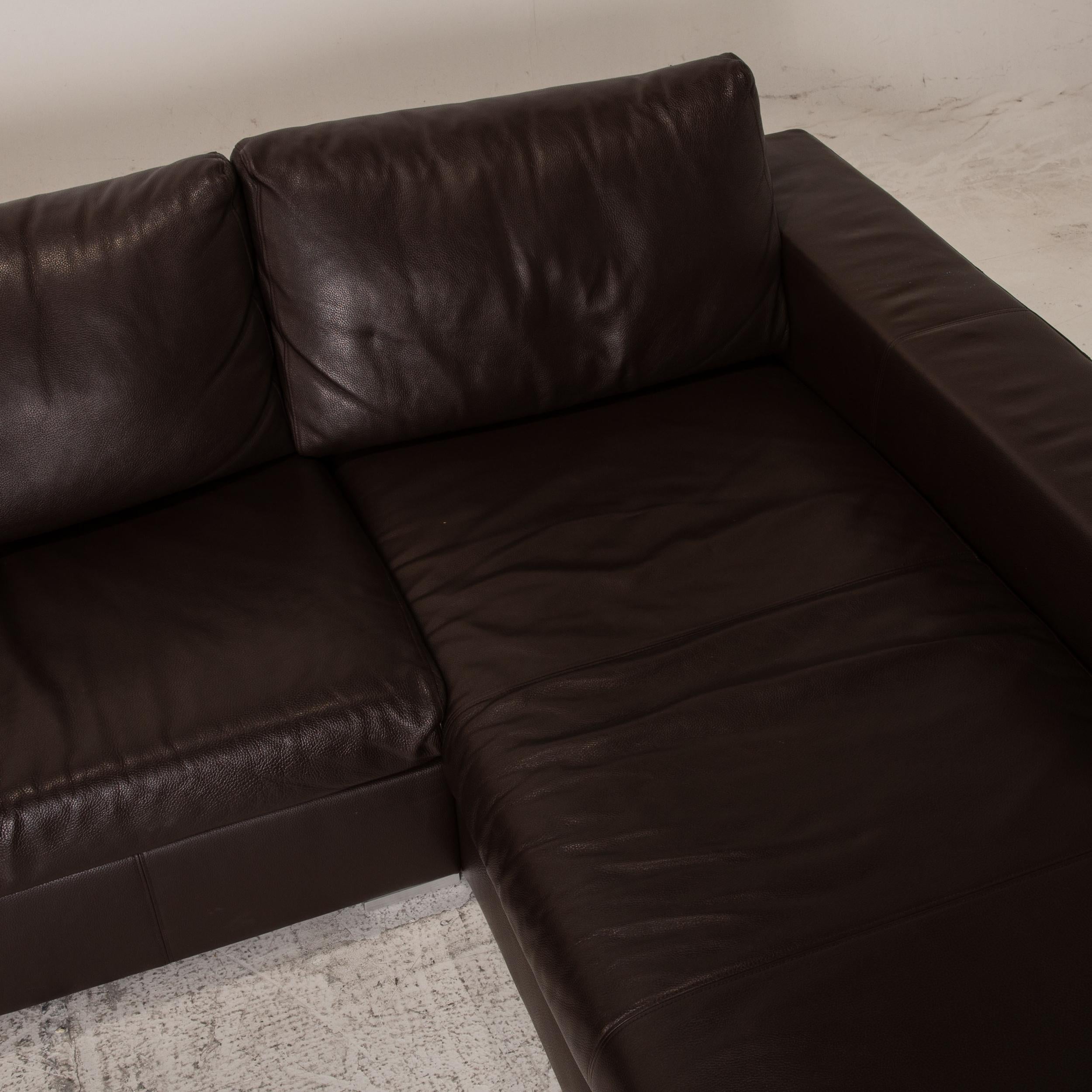 Swiss Artanova Leather Sofa Brown Corner Sofa Couch