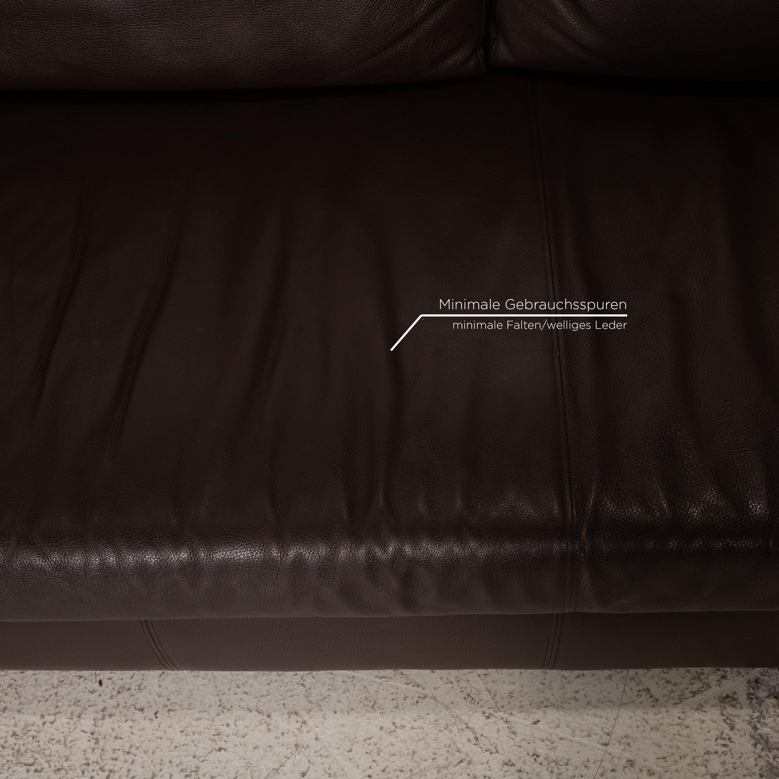 Artanova Leather Sofa Brown Corner Sofa Couch In Good Condition In Cologne, DE