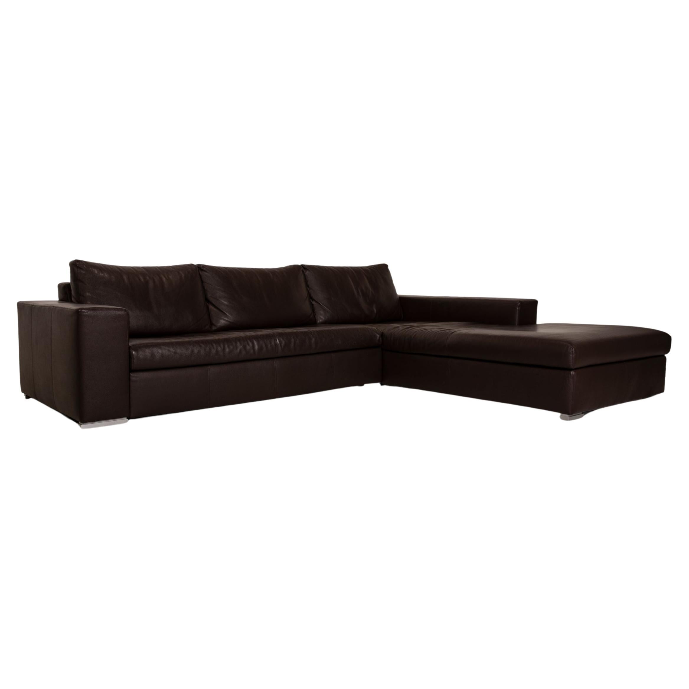 Artanova Leather Sofa Brown Corner Sofa Couch