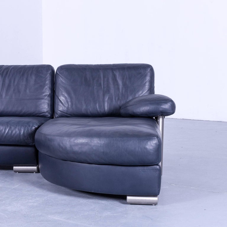 Artanova Medea Designer Blue Leather Corner Sofa Made In Switzerland Modern Artanova Medea Designer Blue Leather Corner Sofa Made In Switzerland For