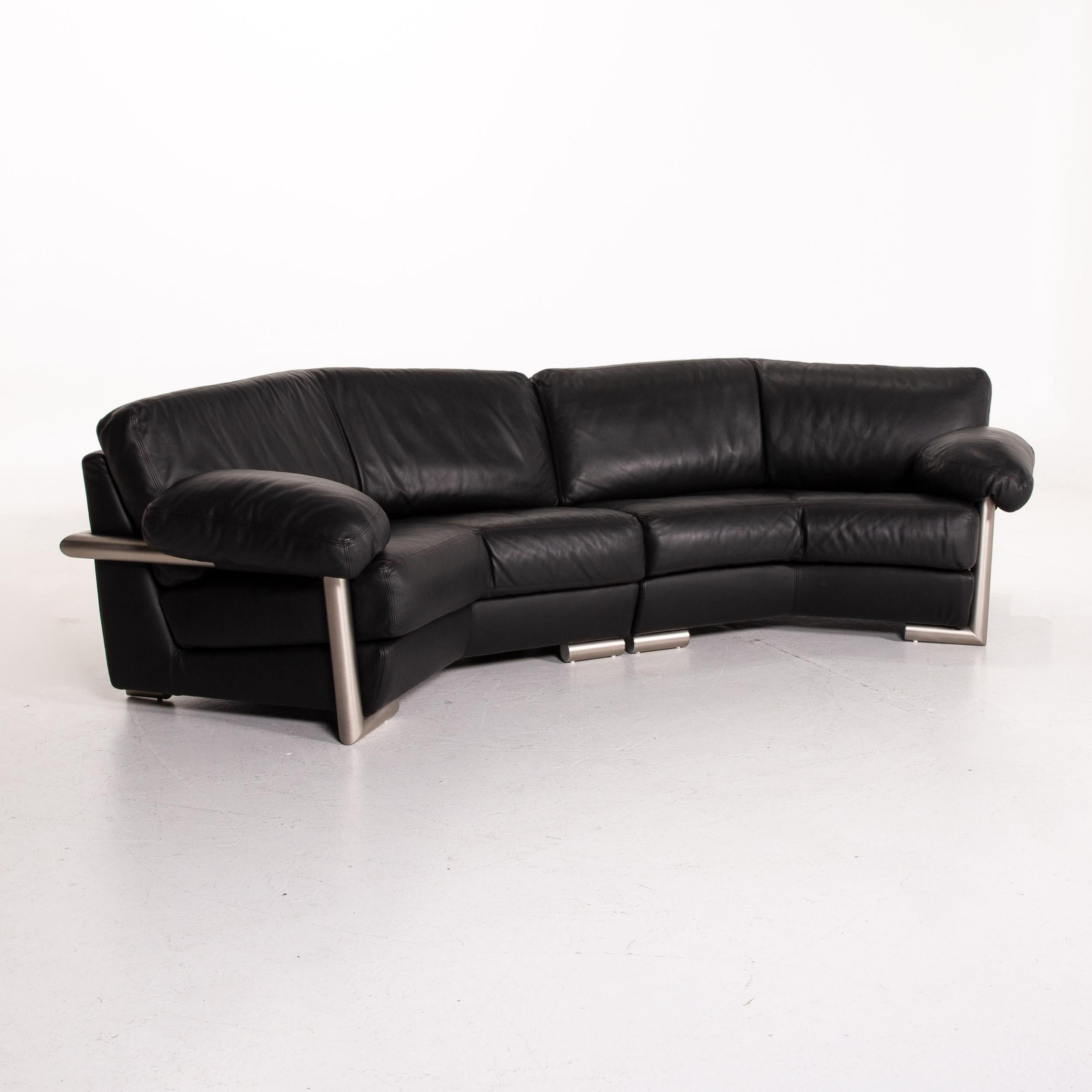 Artanova Medea Leather Corner Sofa Black Sofa Couch Michael C. Brandis 4