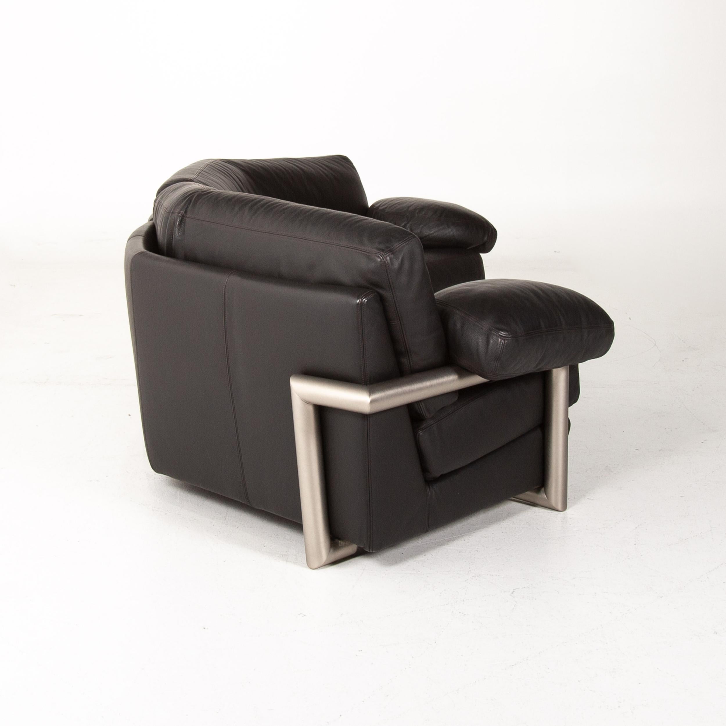 Artanova Medea Leather Corner Sofa Black Sofa Couch Michael C. Brandis 5