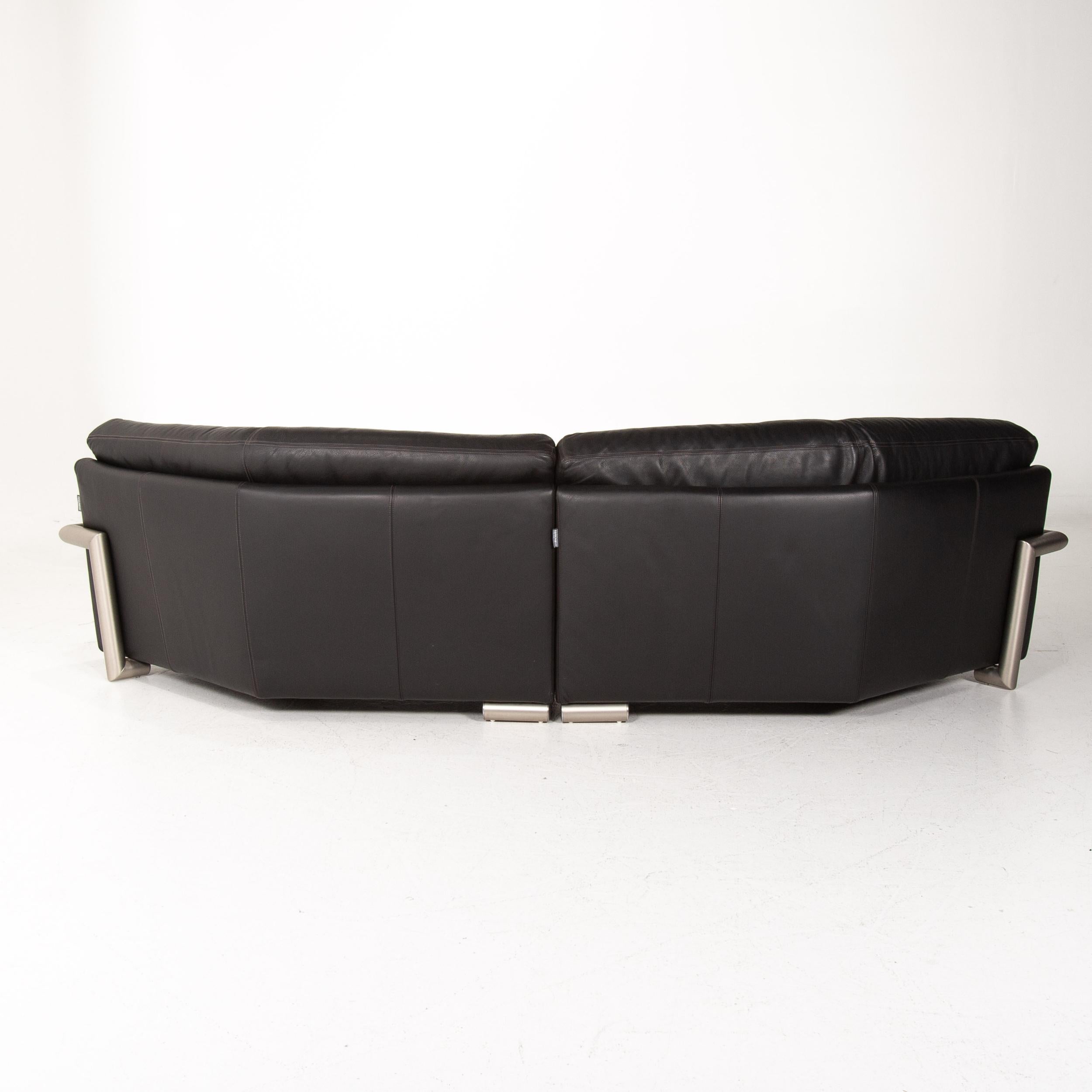 Artanova Medea Leather Corner Sofa Black Sofa Couch Michael C. Brandis 6