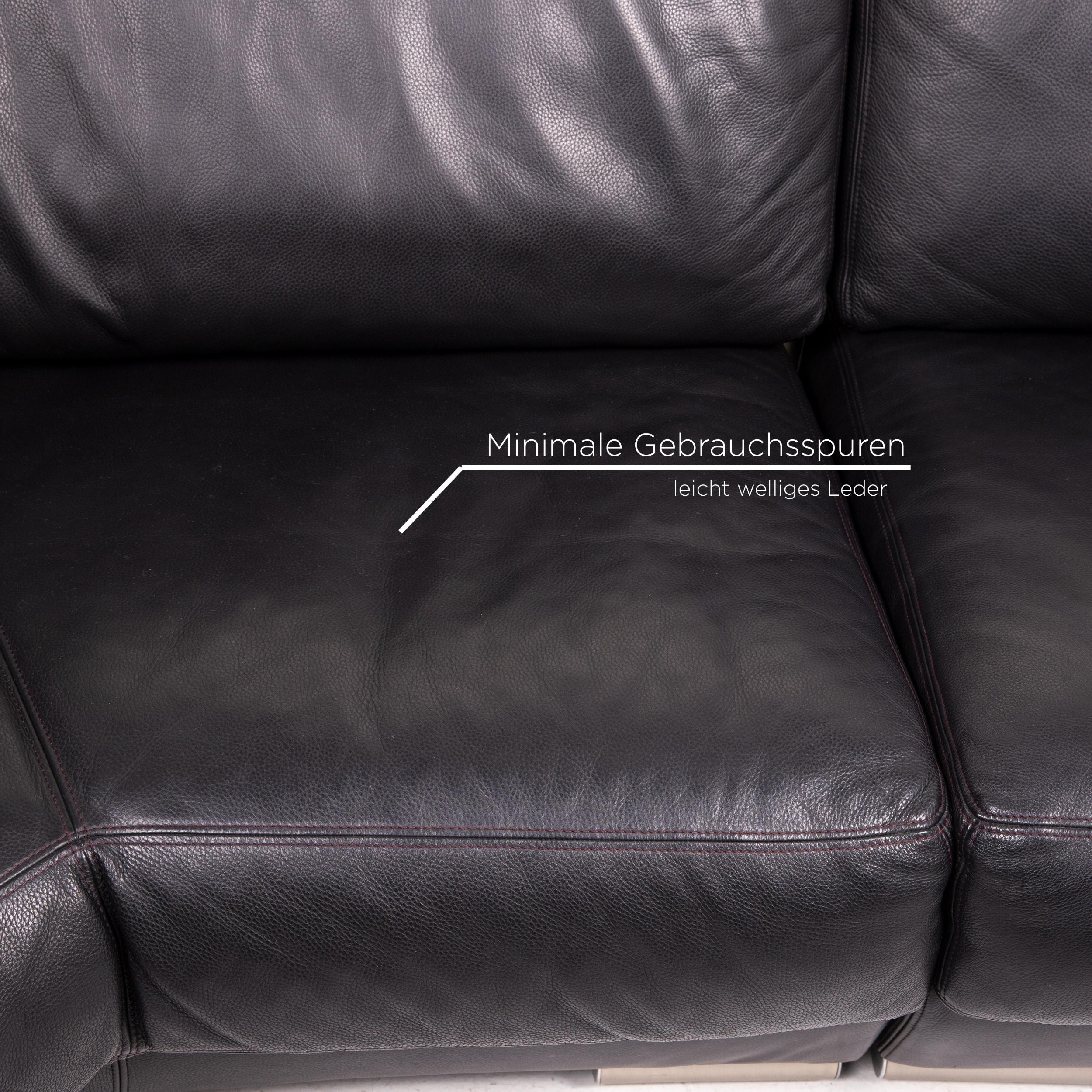 Artanova Medea Leather Corner Sofa Black Sofa Couch Michael C. Brandis In Good Condition In Cologne, DE