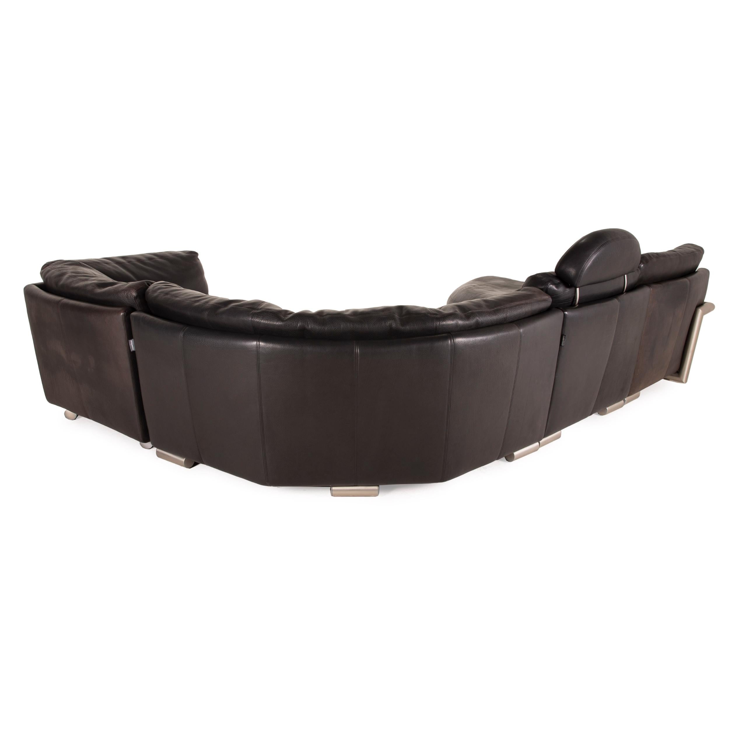 Artanova Medea Leather Sofa Black Corner Sofa Black Couch Headrest For Sale 1