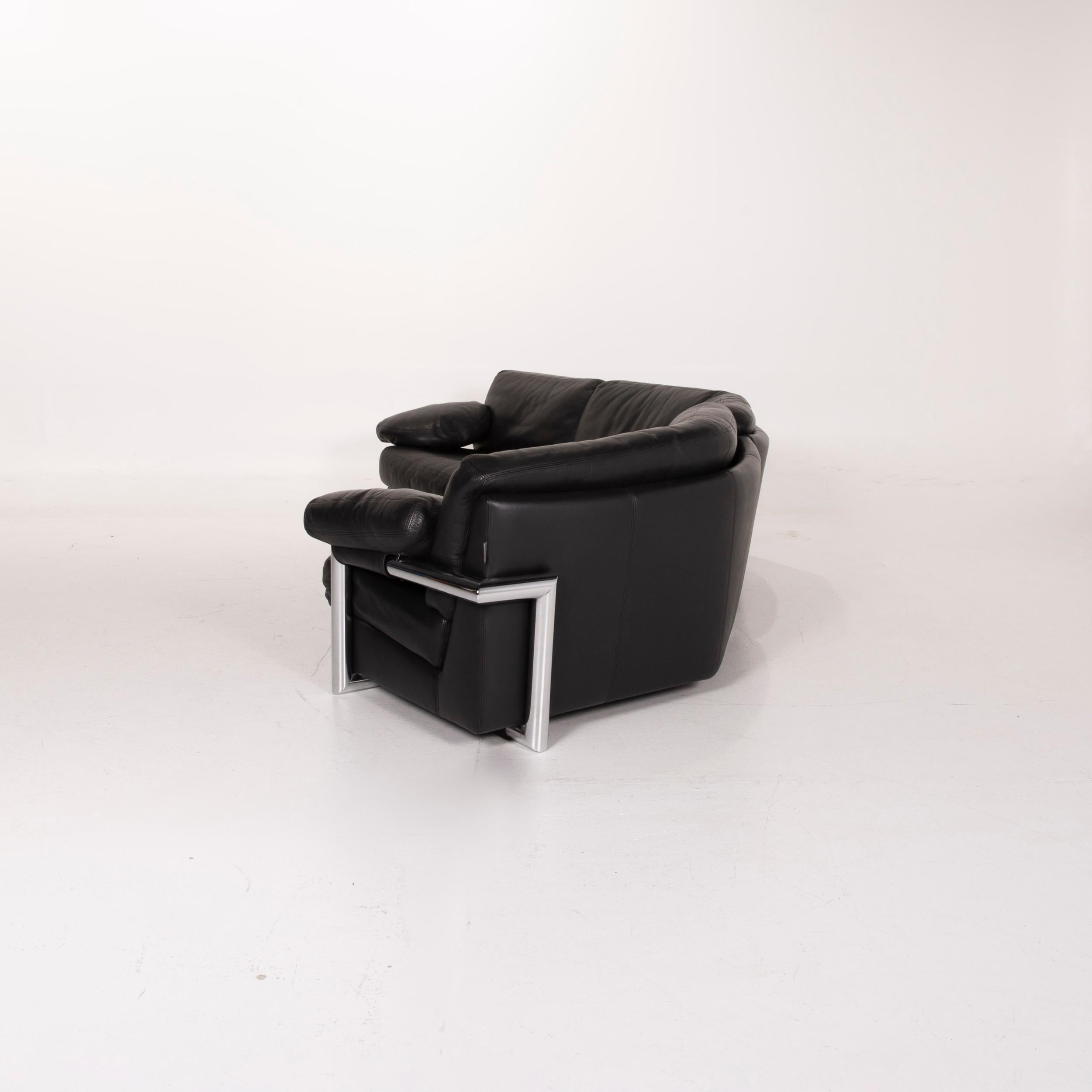 Artanova Medea Leather Sofa Black Corner Sofa For Sale 5