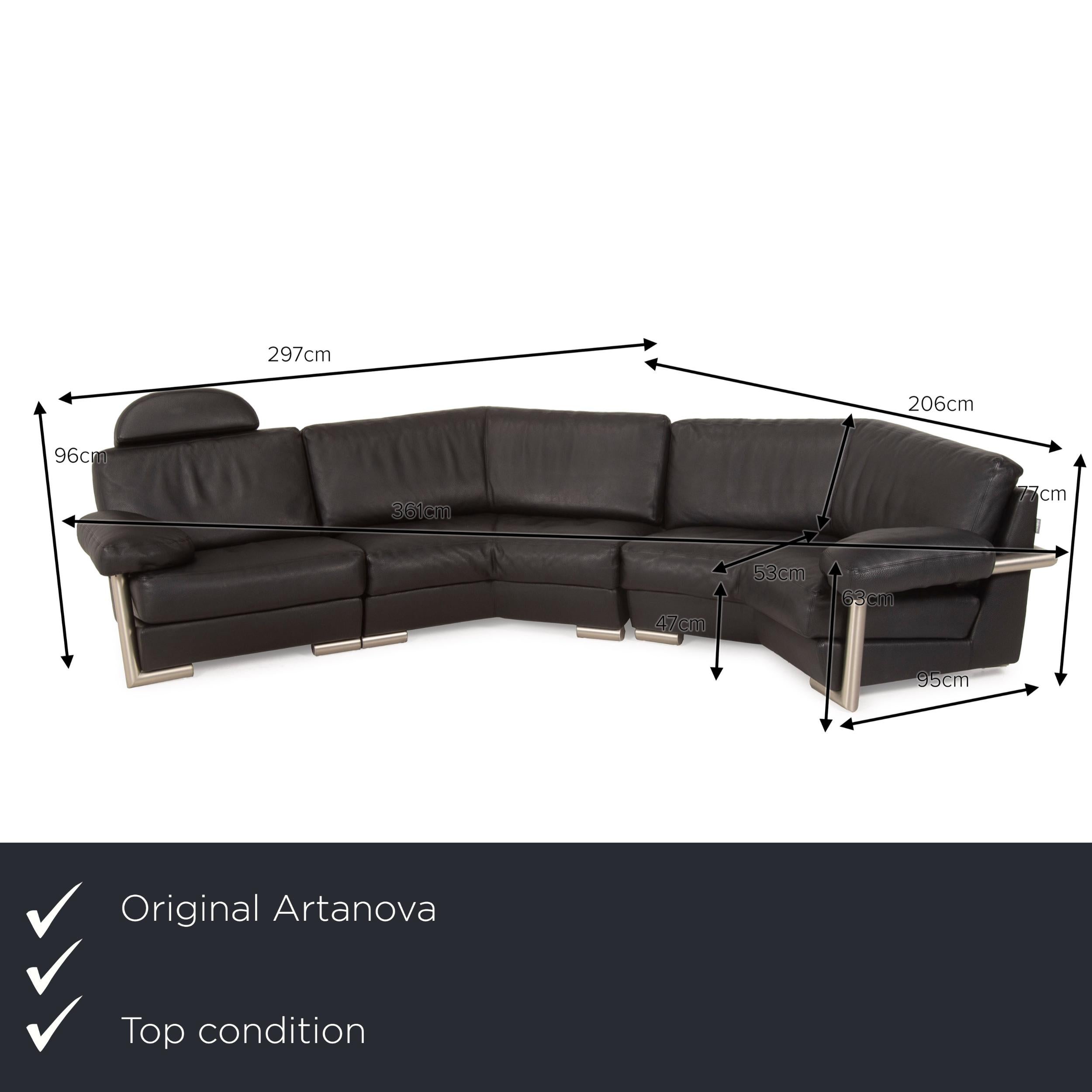 We present to you an Artanova Medea leather sofa black corner sofa.
 

 Product measurements in centimeters:
 

Depth: 95
Width: 297
Height: 77
Seat height: 47
Rest height: 63
Seat depth: 53
Seat width: 130
Back height: 45.

 