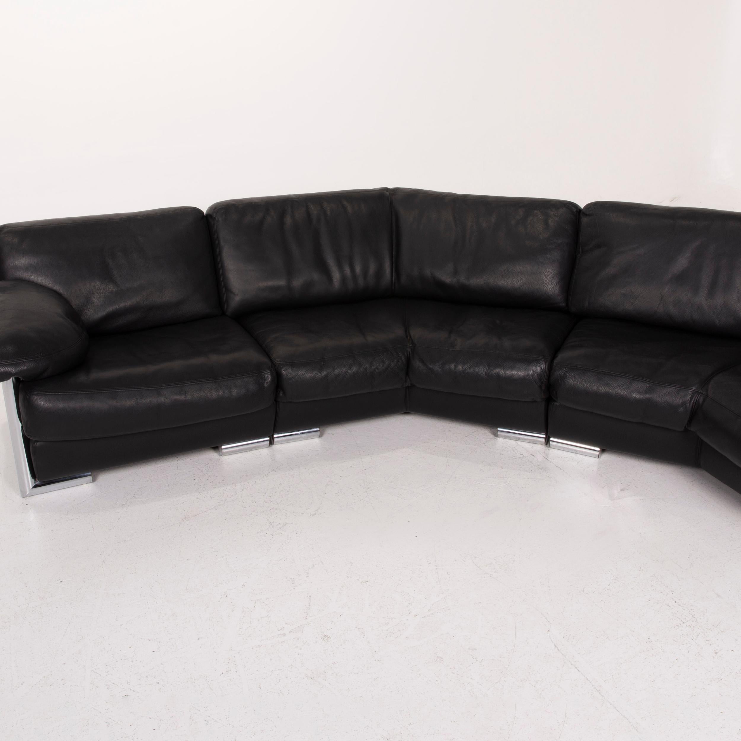 Artanova Medea Leather Sofa Black Corner Sofa For Sale 1
