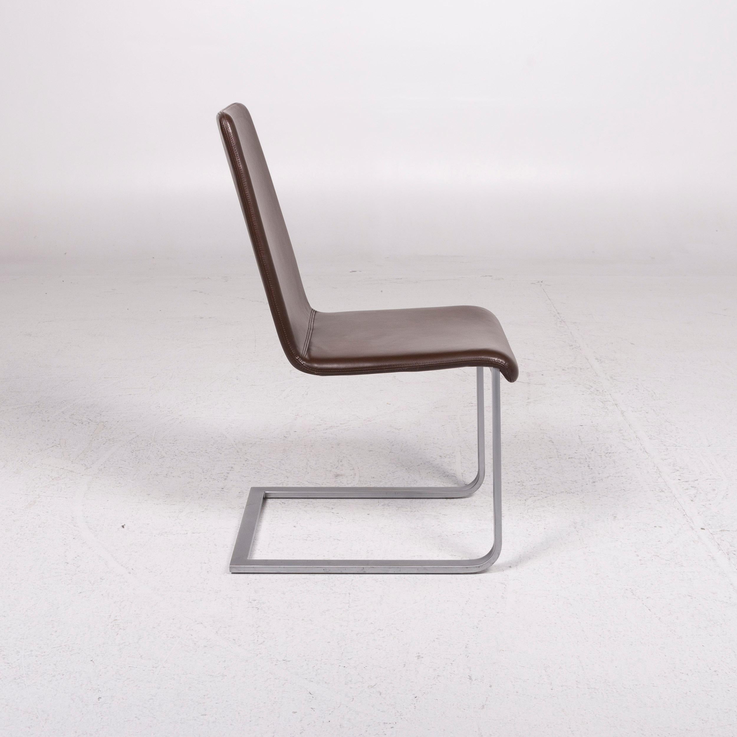 Contemporary Artanova Uranos Leather Chair Brown Armchair
