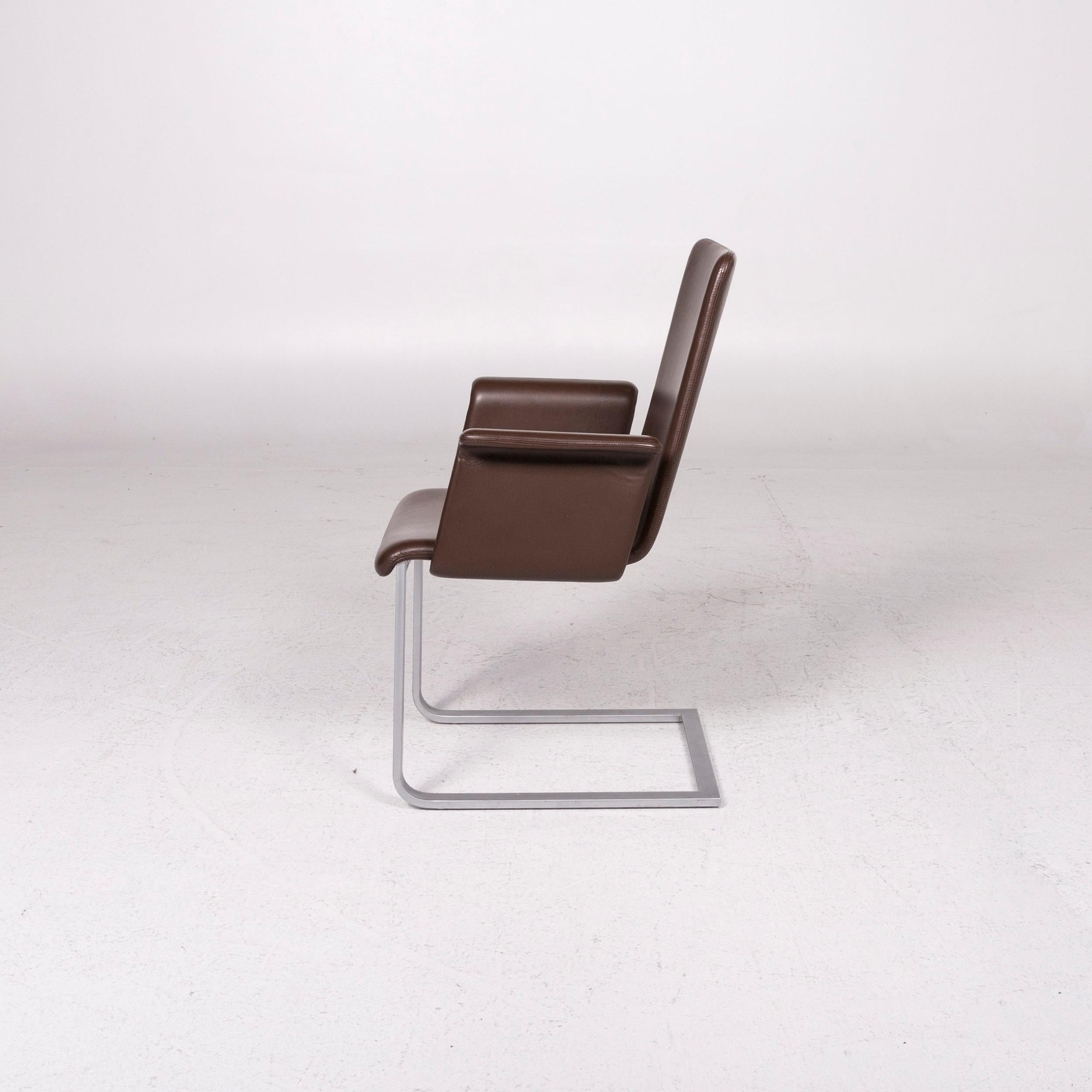 Artanova Uranos Leather Chair Set Brown Armchair 2