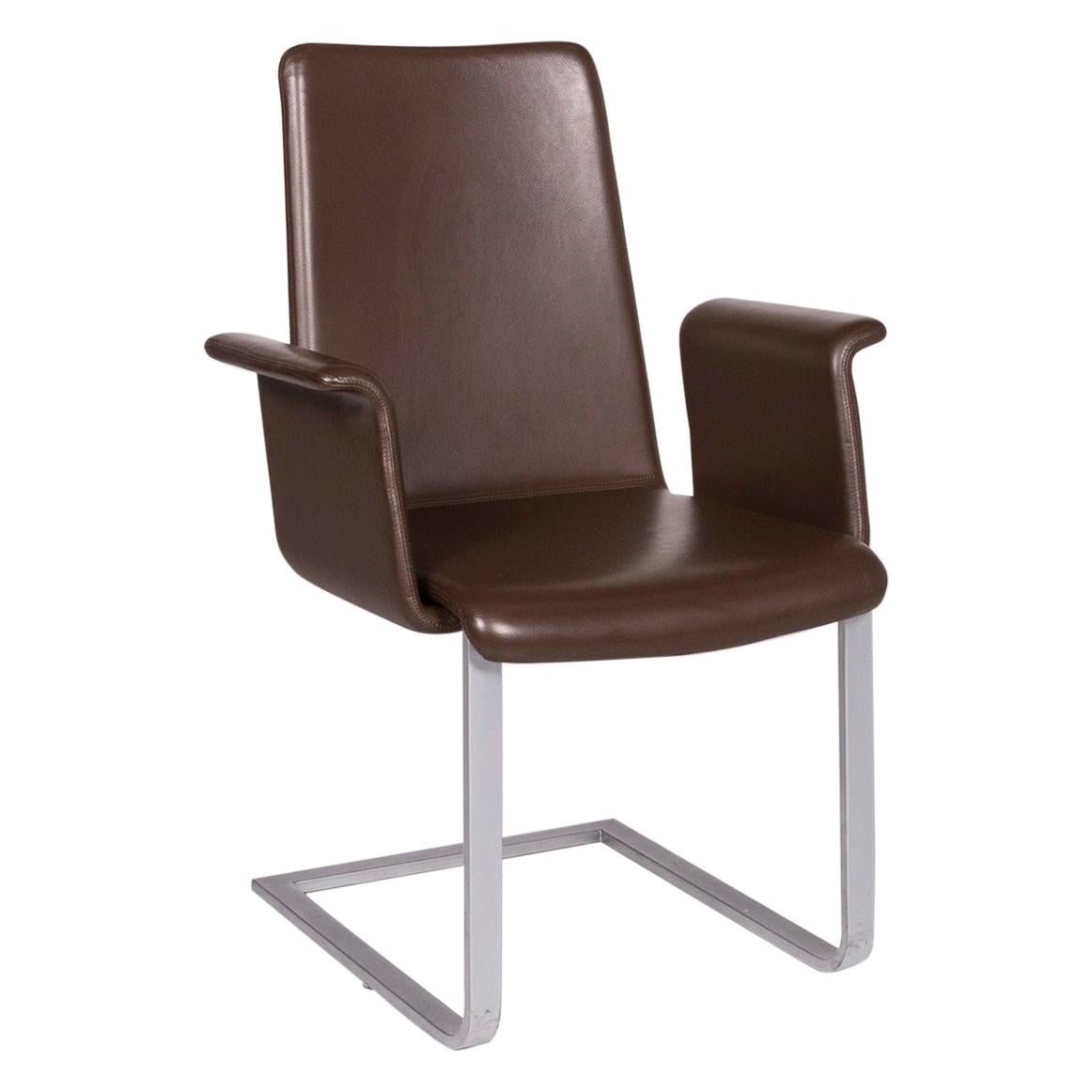 Artanova Uranos Leather Chair Set Brown Armchair