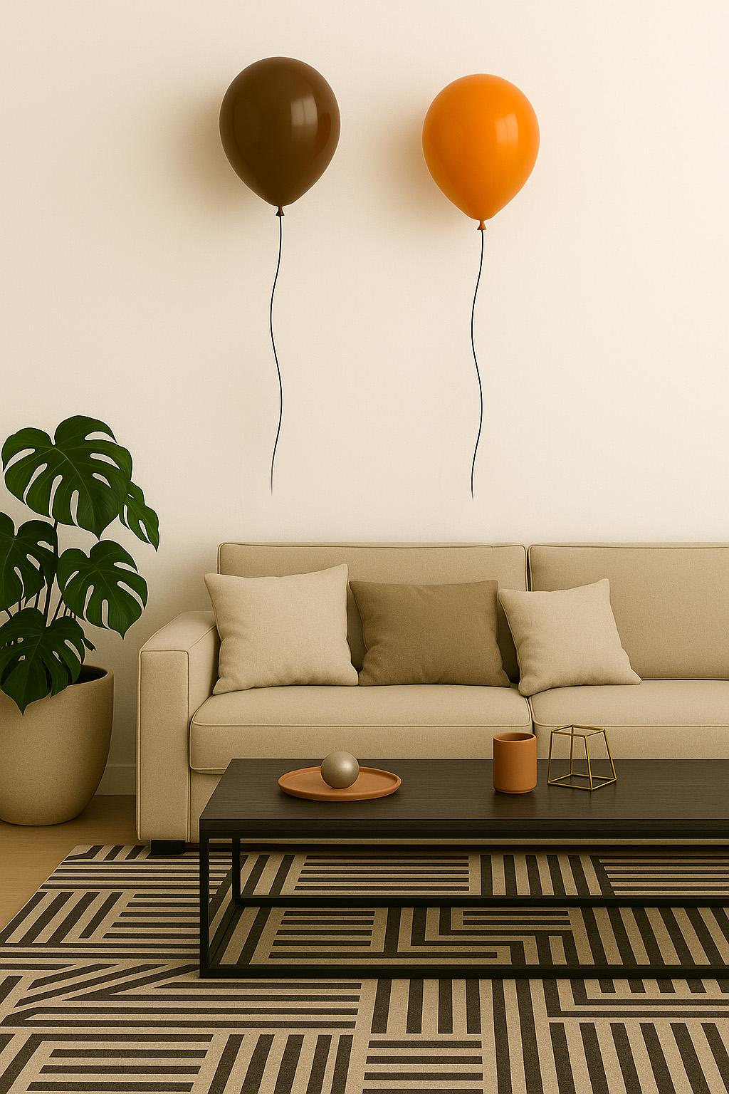 Latte glossy ceramic balloon sculpture handmade for wall, ceiling installation - Sculpture by ArtArsouf
