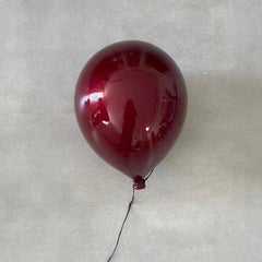 Sculpture de ballon en céramique Metallic Red Wine faite à la main pour mur, plafond, etc.