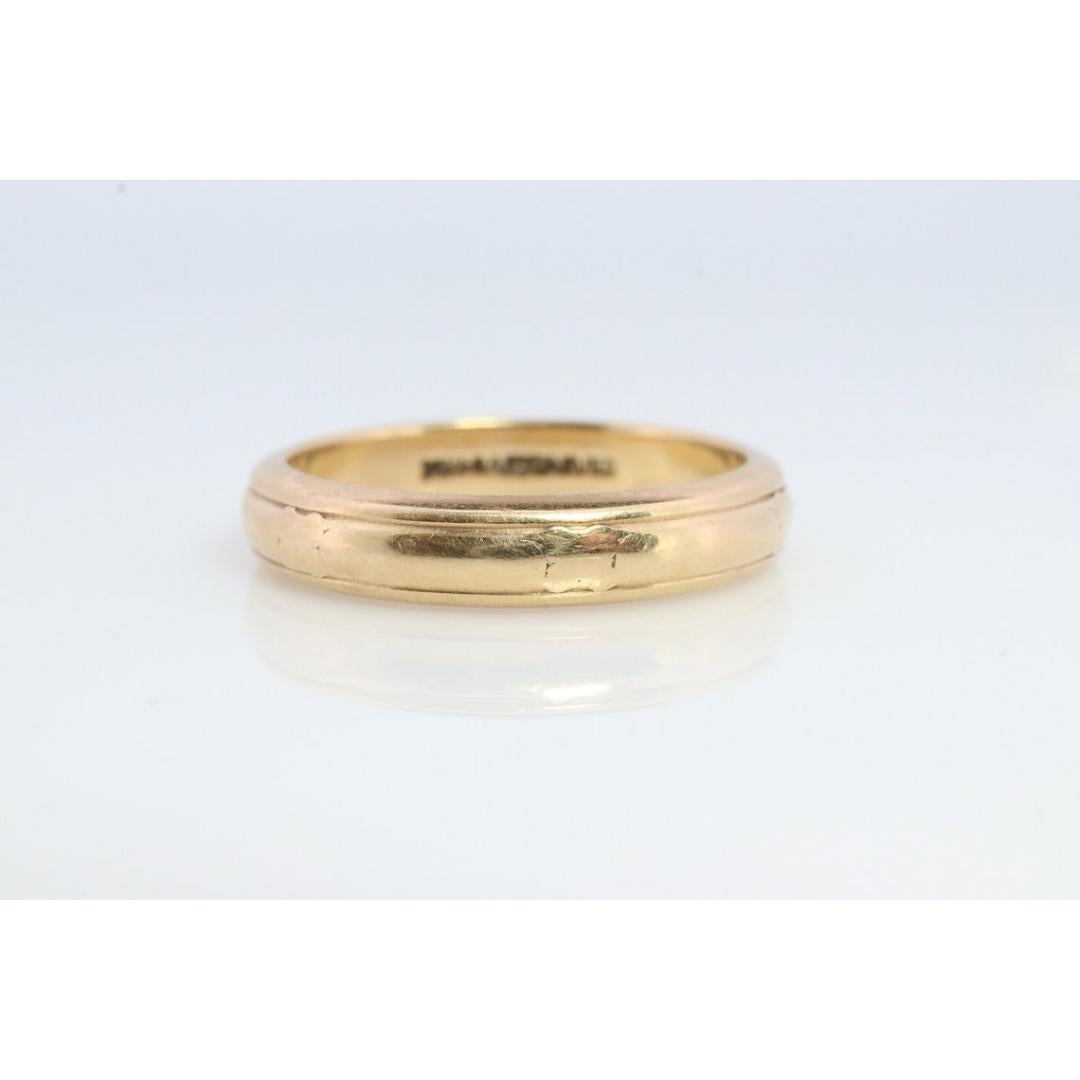 ARTCARVED JR Wood and Sons 14k Gold ART geschnitzter dicker Ehering. Geprägt im Zustand „Gut“ im Angebot in Port Charlotte, FL