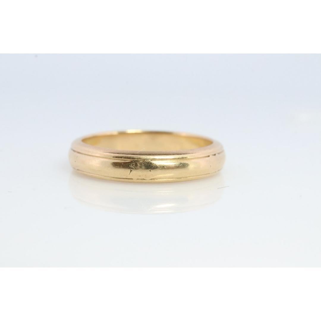 ARTCARVED JR Wood and Sons 14k Gold ART geschnitzter dicker Ehering. Geprägt im Angebot 1