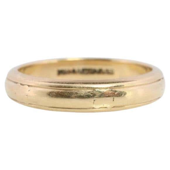 ARTCARVED JR Wood and Sons 14k Gold ART Carved thick wedding band