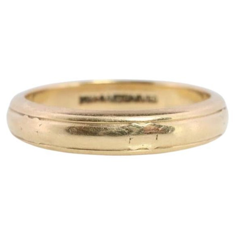 ARTCARVED JR Wood and Sons 14k Gold ART Carved thick wedding band