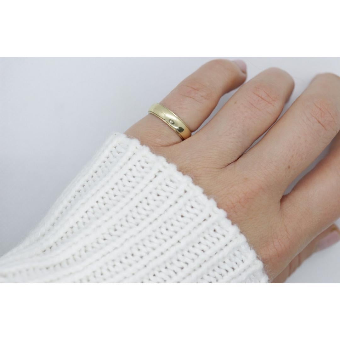 ARTCARVED JR Wood and Sons, alliance large en or 14 carats, taille 4,75 Bon état - En vente à Port Charlotte, FL