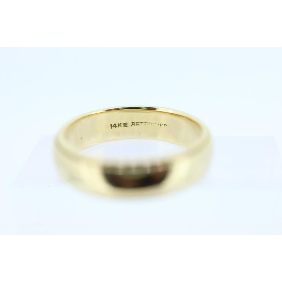 ARTCARVED JR Wood and Sons, alliance large en or 14 carats, taille 4,75 en vente 5