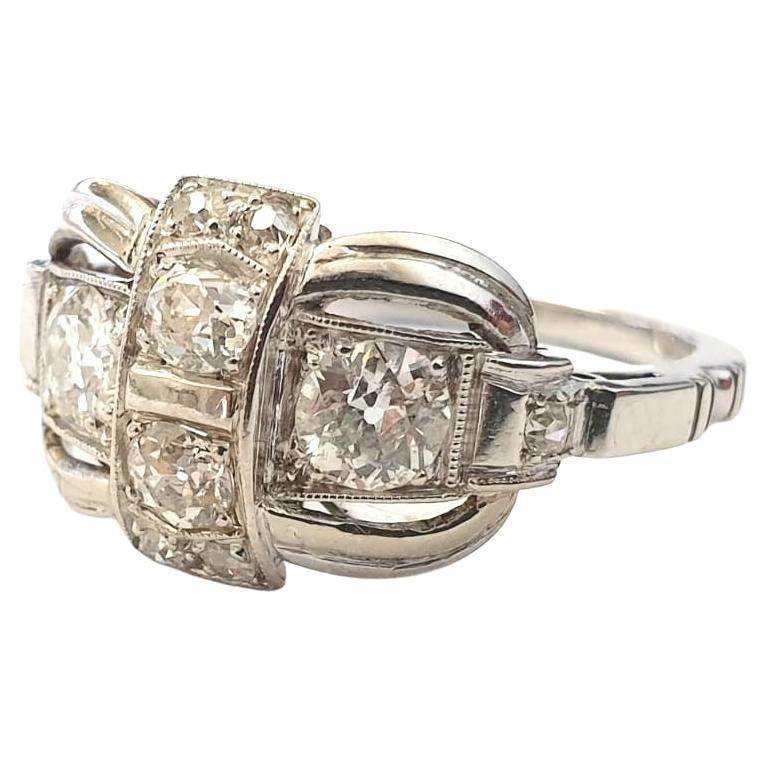 Women's Art Deco Diamond Gold Ring