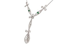 Artdeco 1920 s Plainum & 18 Kt Gold Diamond Drop Necklace