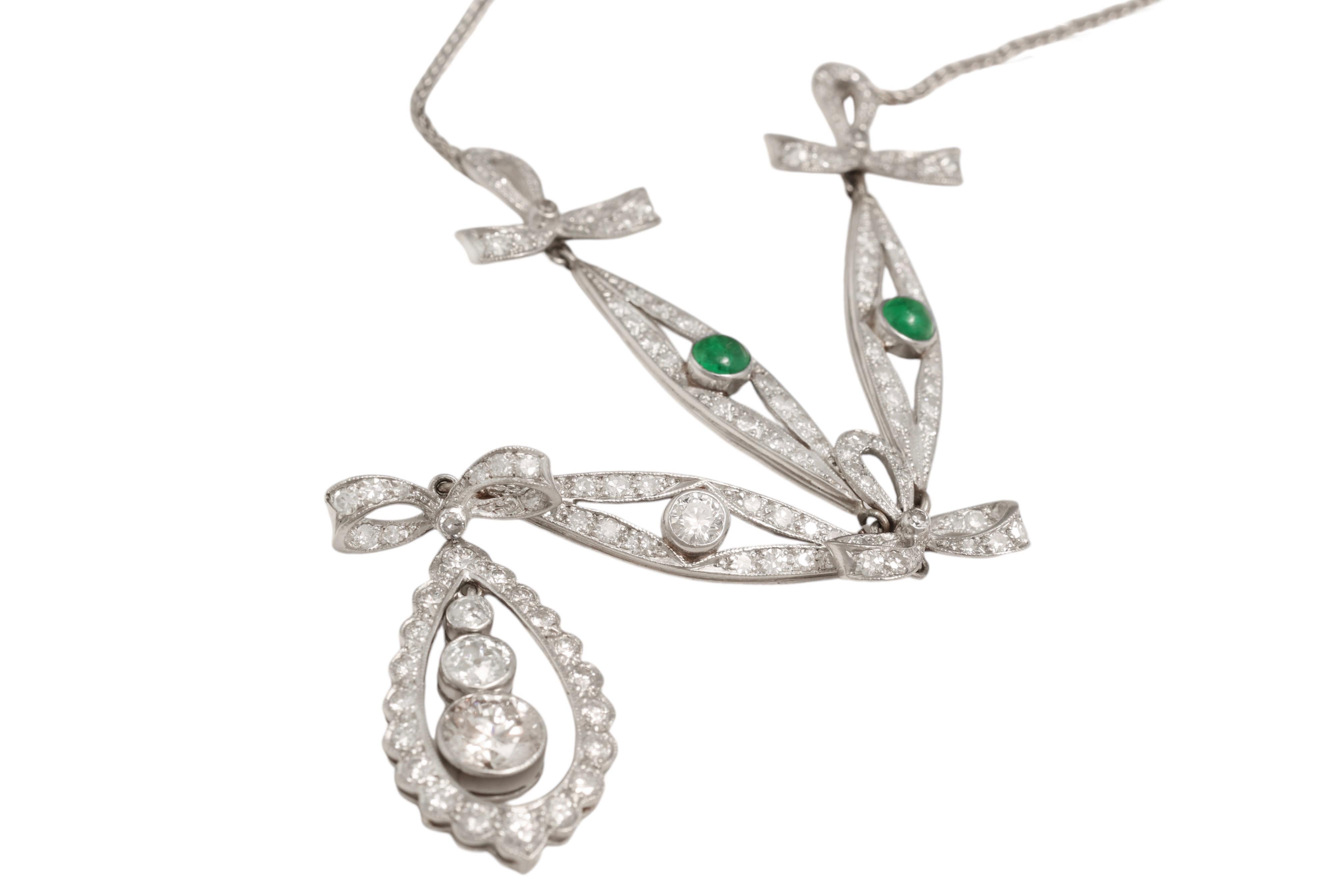 da uomo o donna Collana Artdeco 1920 s Plainum e oro 18 Kt con diamanti in vendita