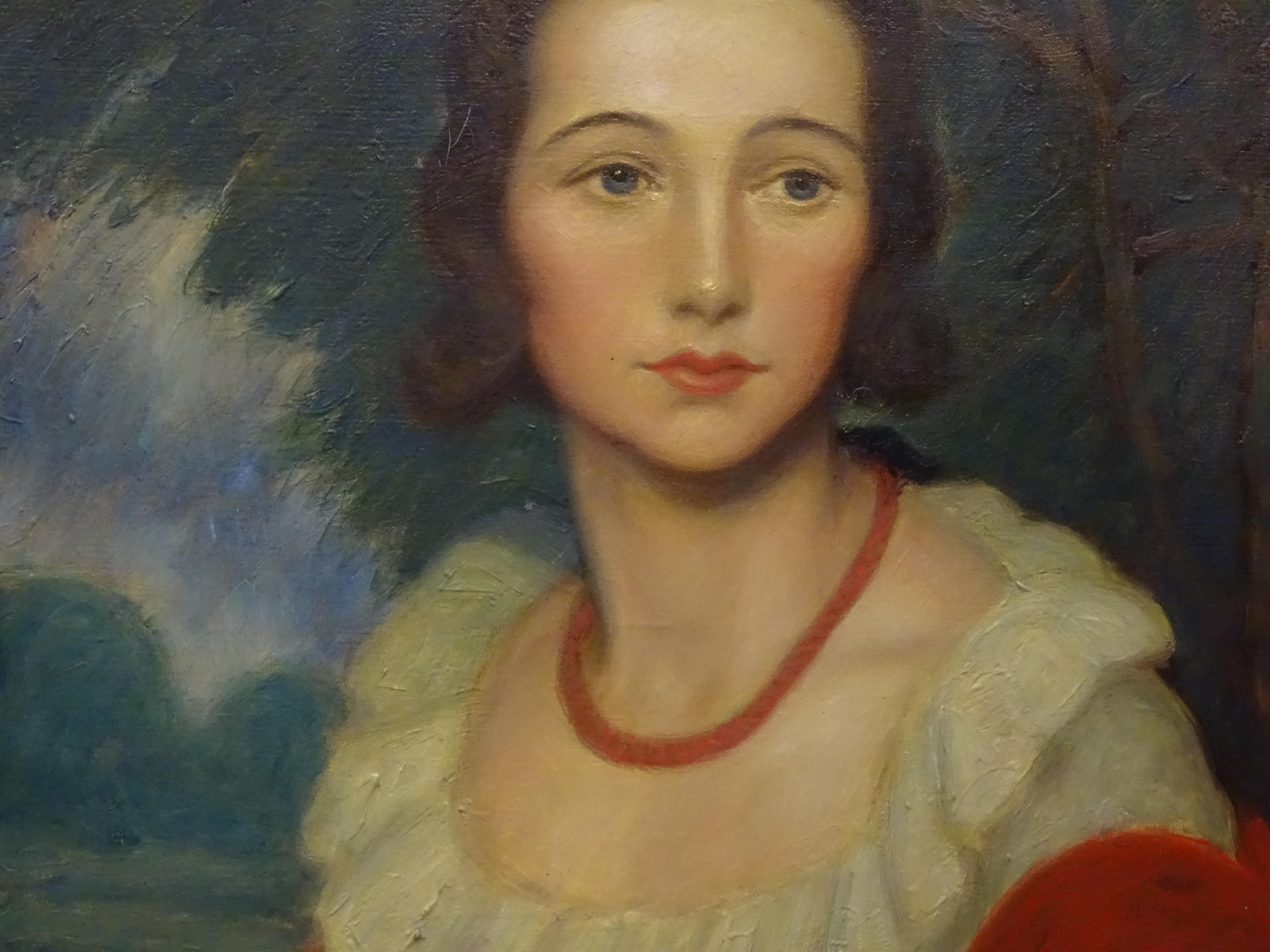 Artdeco American Painting, Portrait of Madame Valére 7