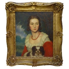 Artdeco American Painting, Portrait of Madame Valére Artdeco American Painting, Portrait of Madame Valére