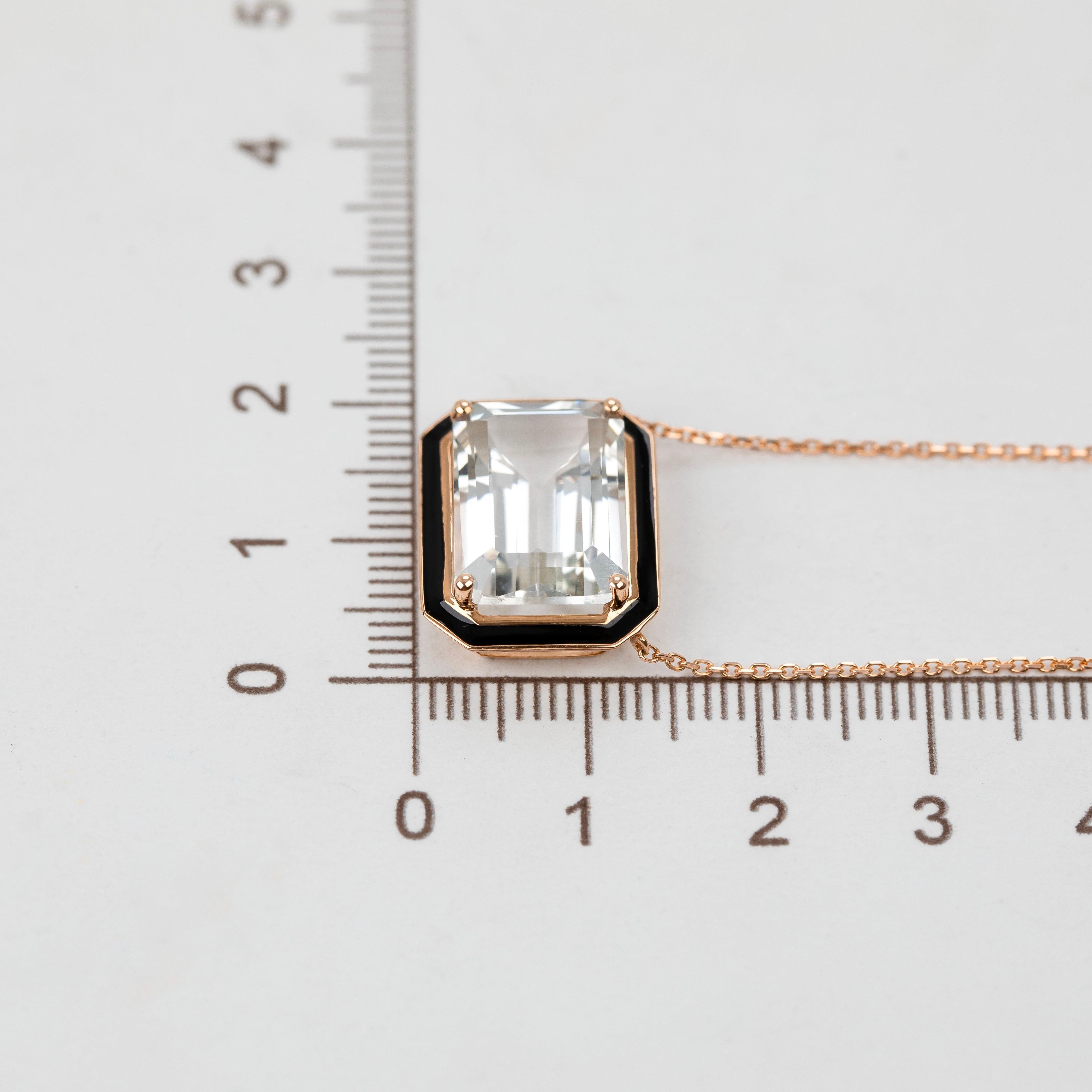 Artdeco and Pendant Necklace, 6-7.00 ct Topaz Stone Necklace, 14K Gold In New Condition For Sale In ISTANBUL, TR
