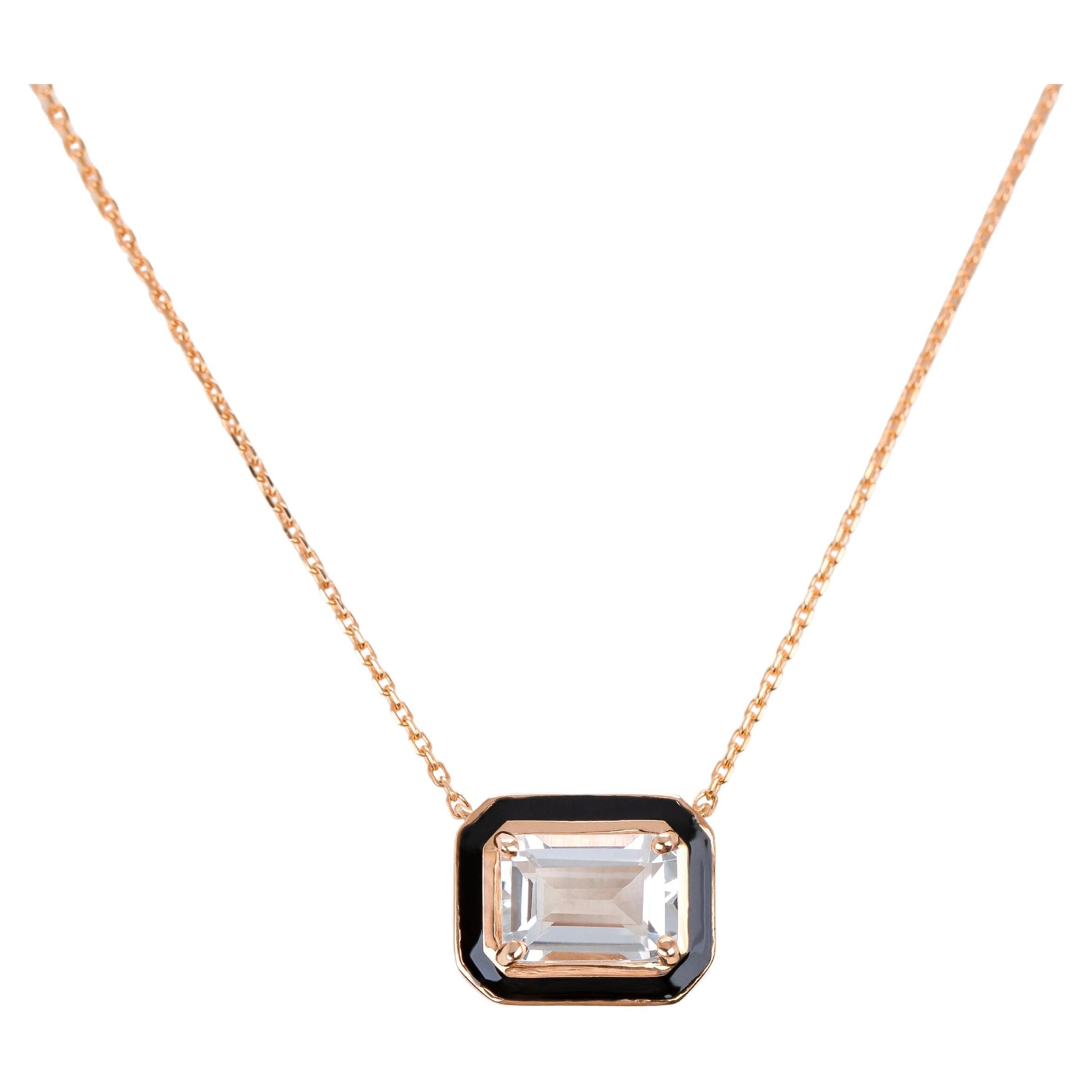 Collier Art déco et pendentif, collier de pierres de topaze et or 14 carats