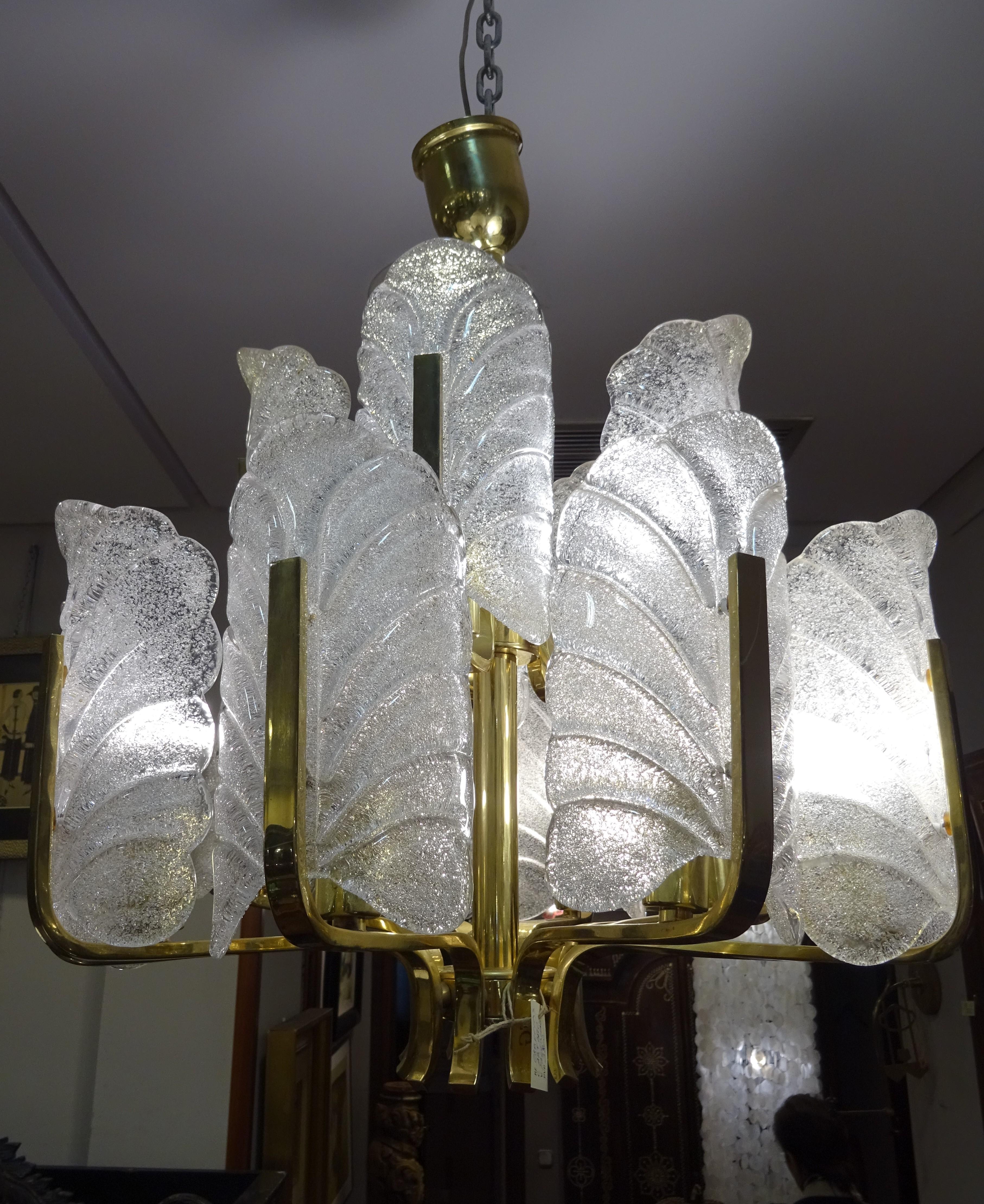 Art Deco Carl Fagerlund Chandelier for Orrefors, 1930s Sweden For Sale 3