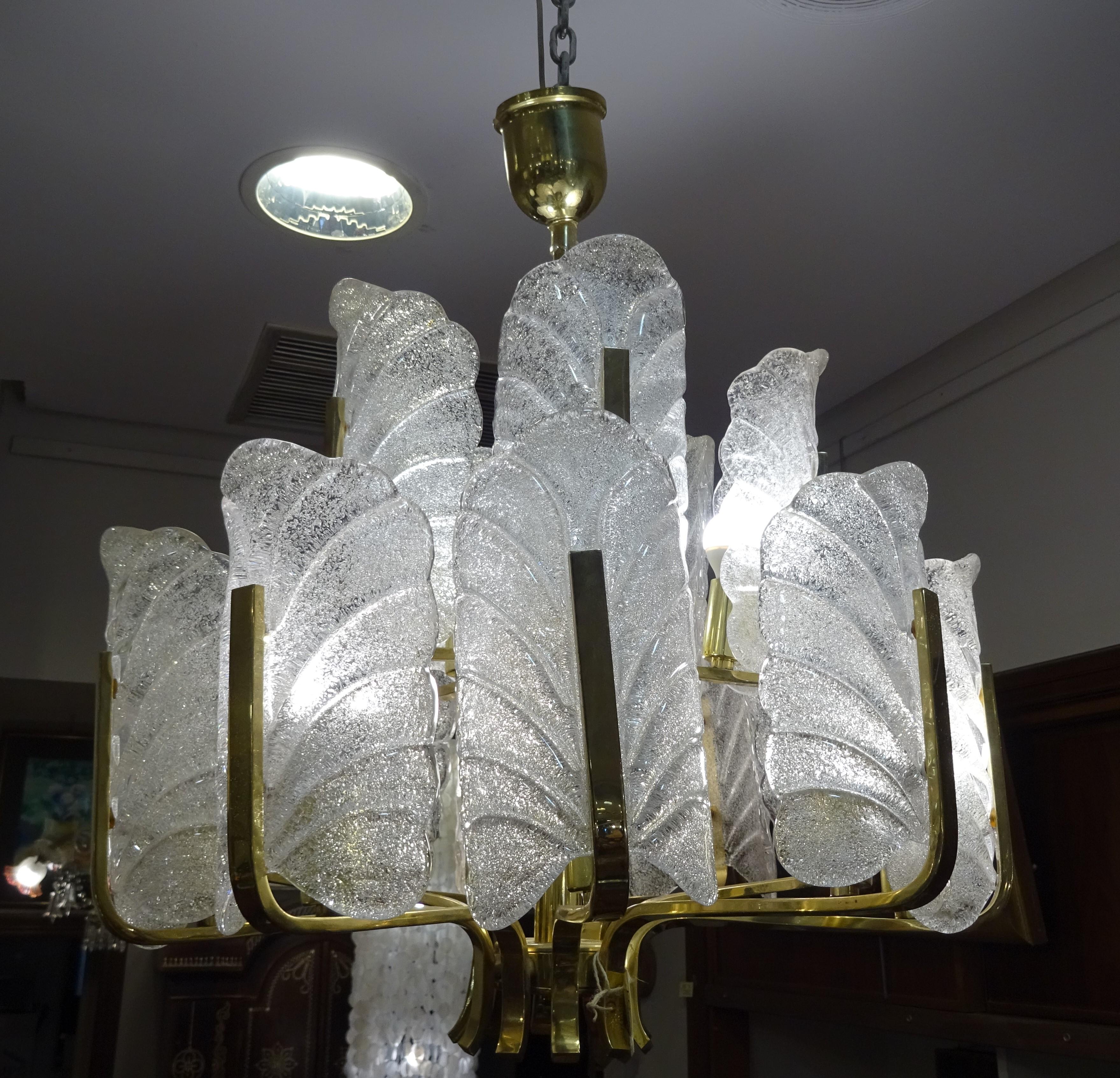 Art Deco Carl Fagerlund Chandelier for Orrefors, 1930s Sweden For Sale 4