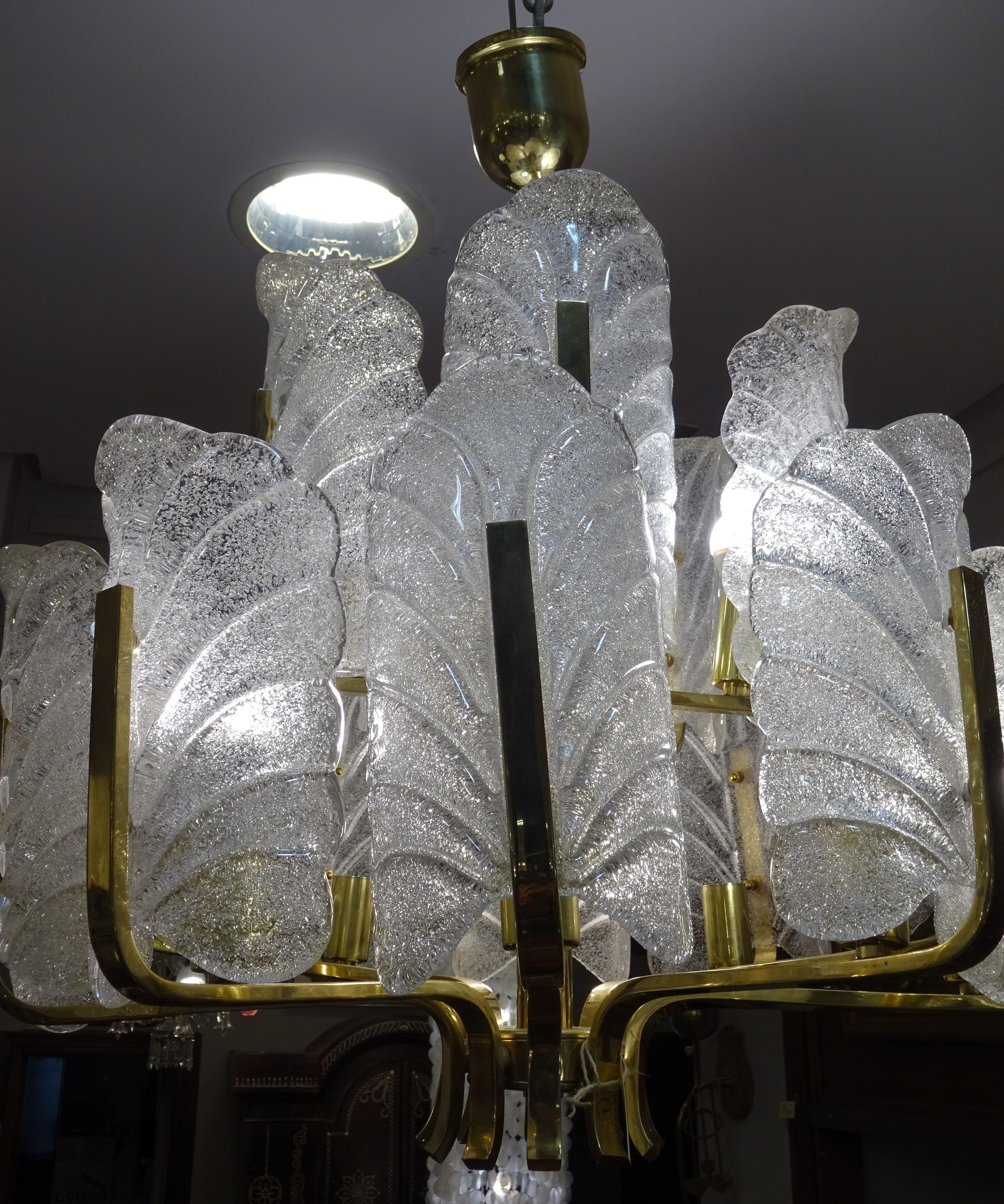 Art Deco Carl Fagerlund Chandelier for Orrefors, 1930s Sweden For Sale 6