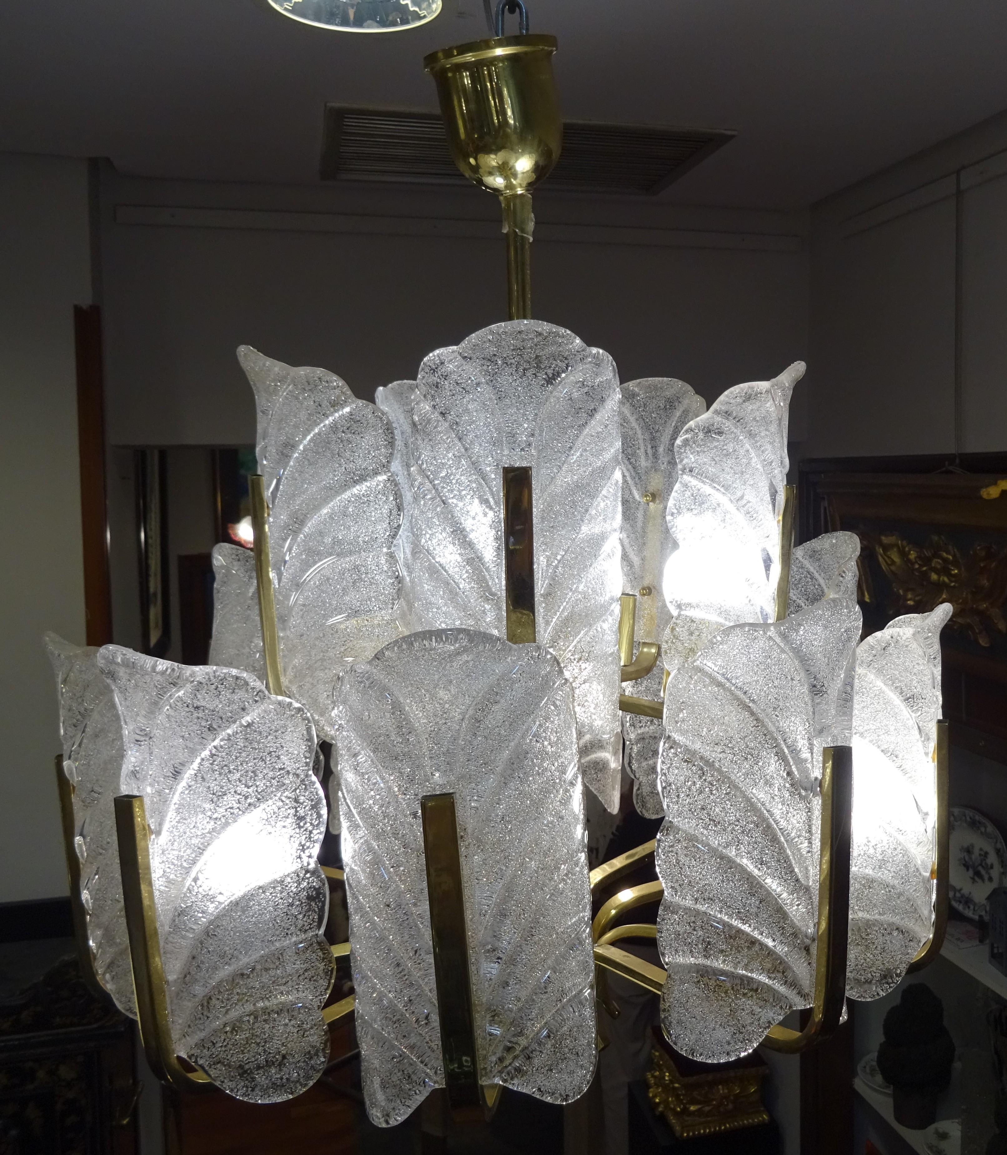 Art Deco Carl Fagerlund Chandelier for Orrefors, 1930s Sweden For Sale 10