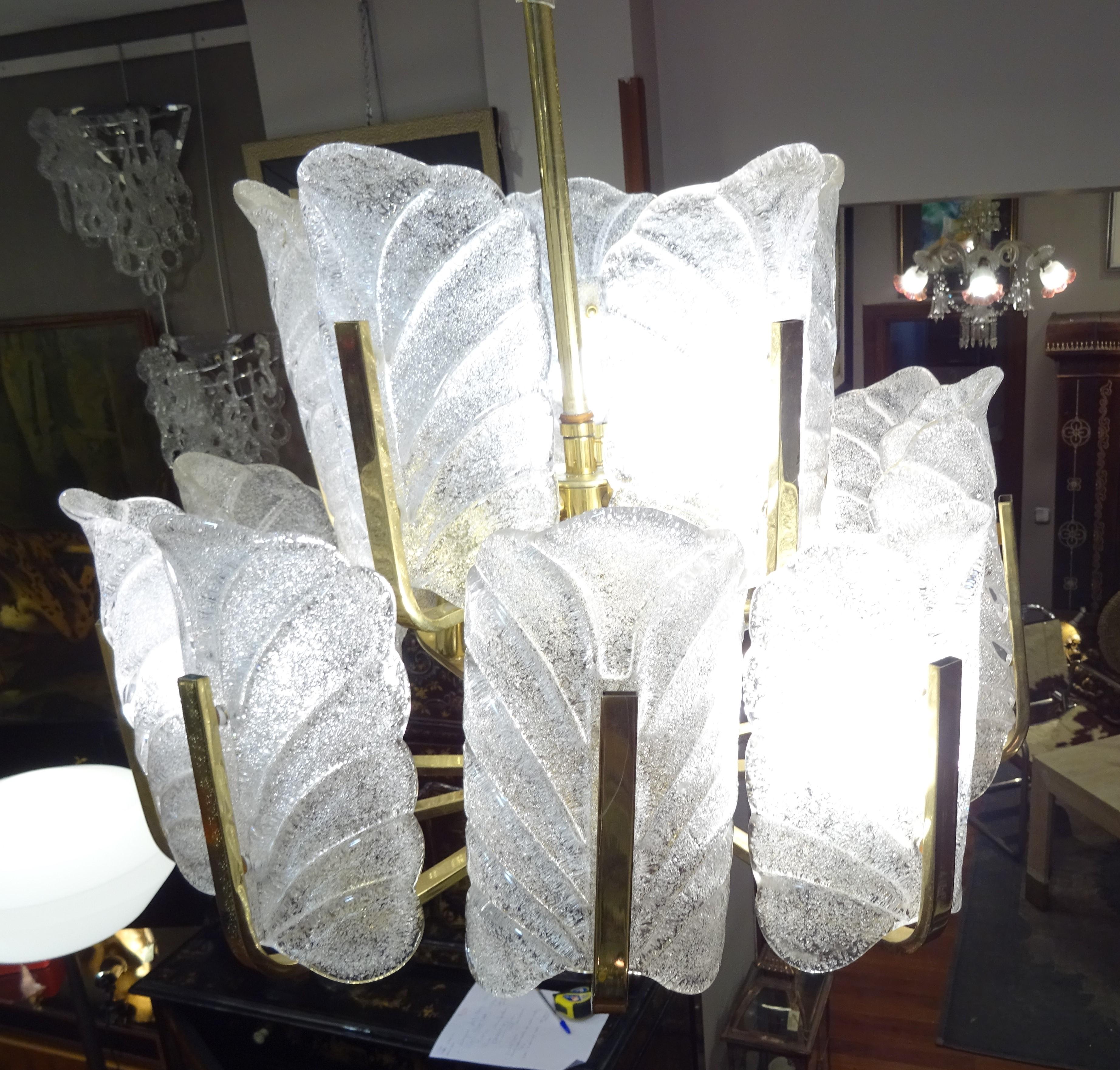 Art Deco Carl Fagerlund Chandelier for Orrefors, 1930s Sweden For Sale 11