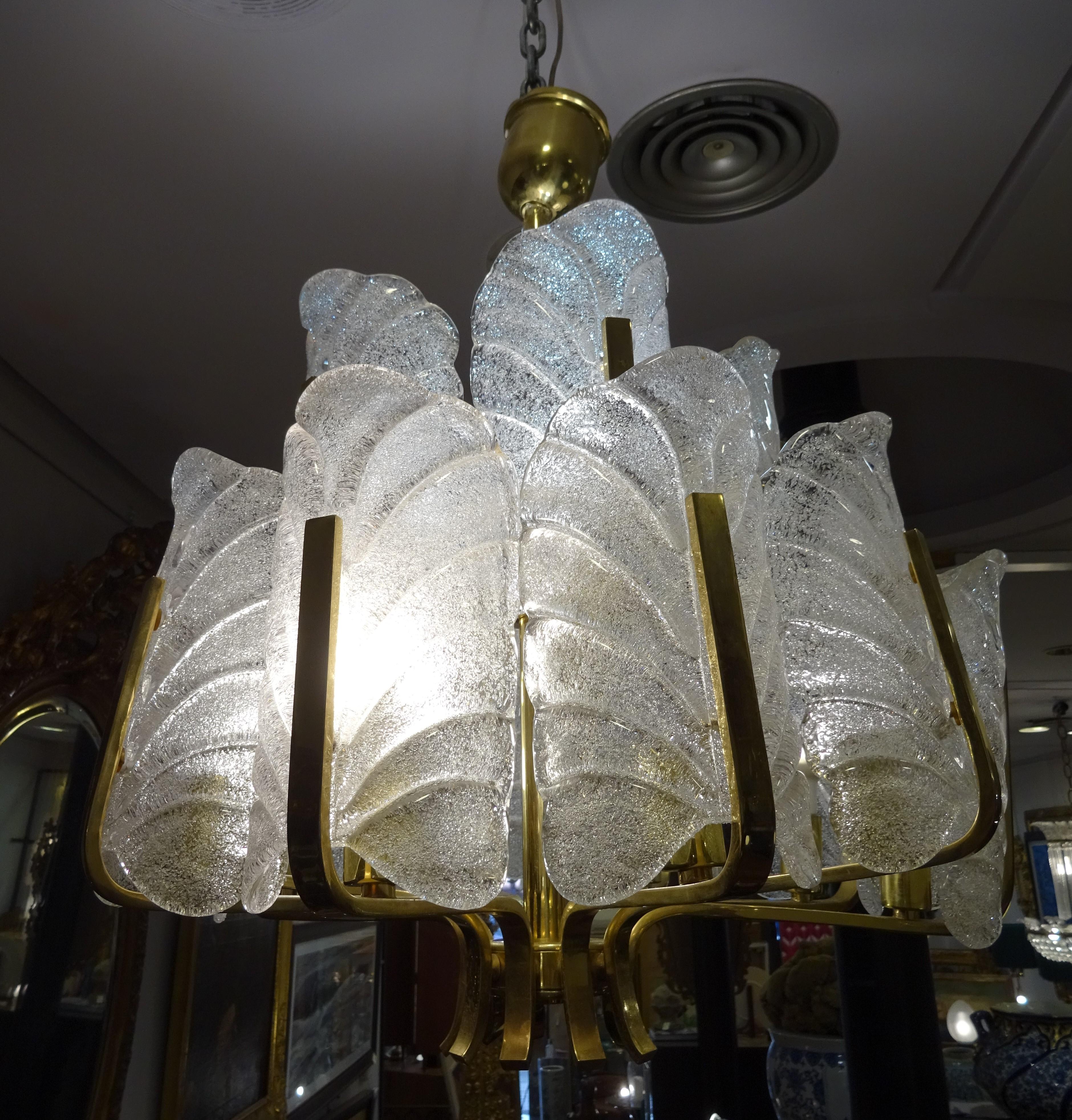 Art Deco Carl Fagerlund Chandelier for Orrefors, 1930s Sweden For Sale 12