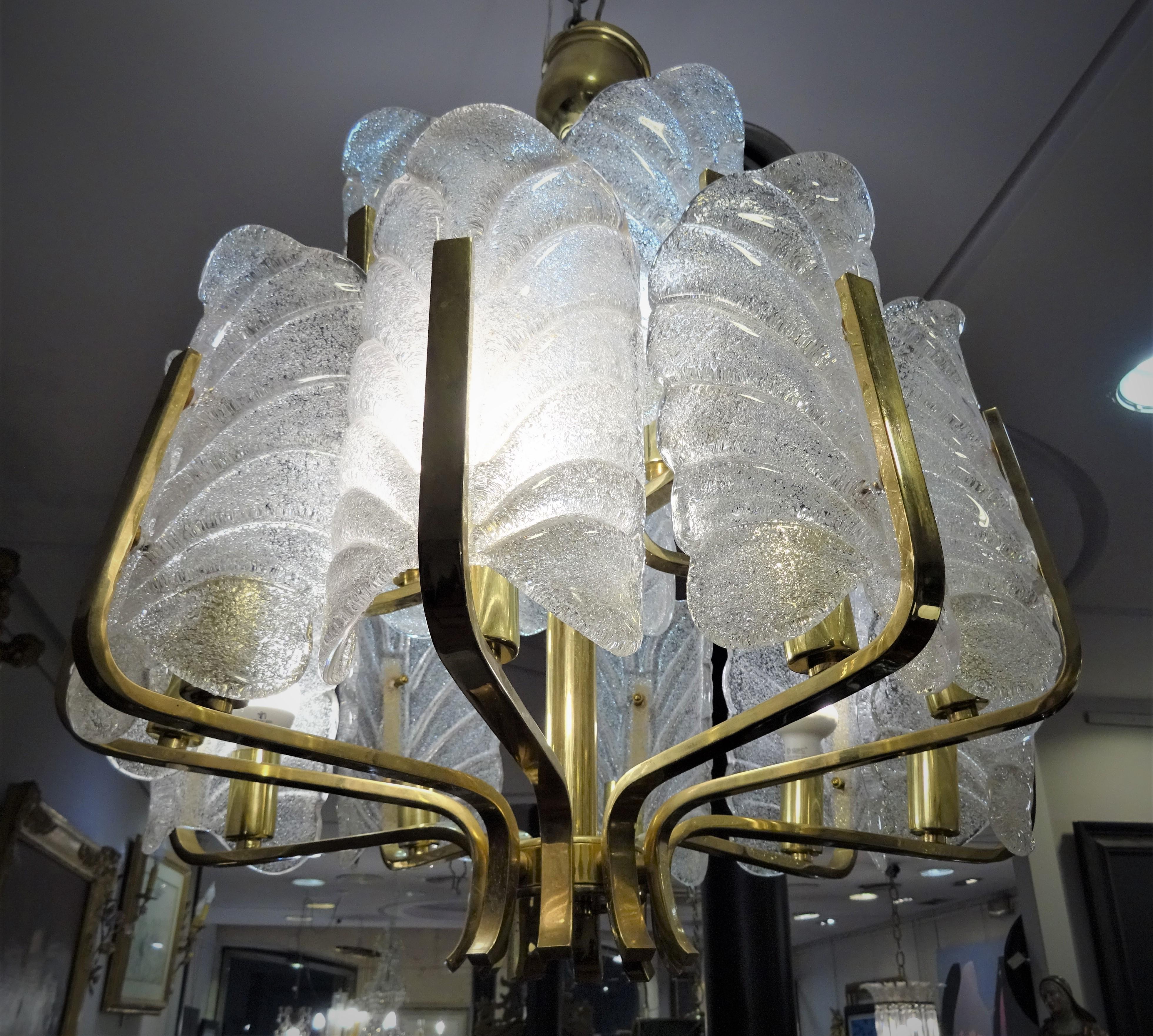 Art Deco Carl Fagerlund Chandelier for Orrefors, 1930s Sweden For Sale 13