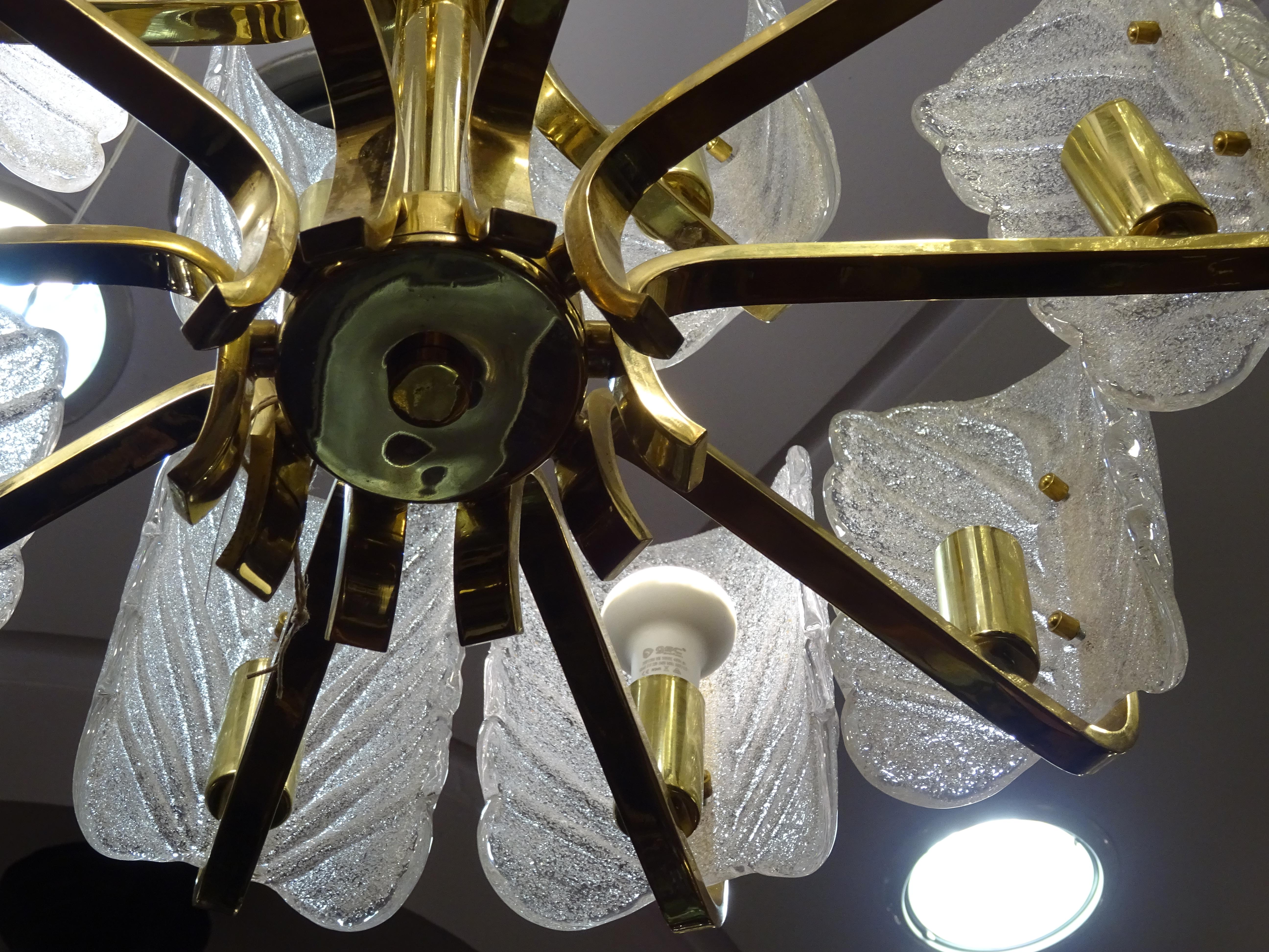 Laiton Lustre Art déco Carl Fagerlund pour Orrefors, Suède en vente